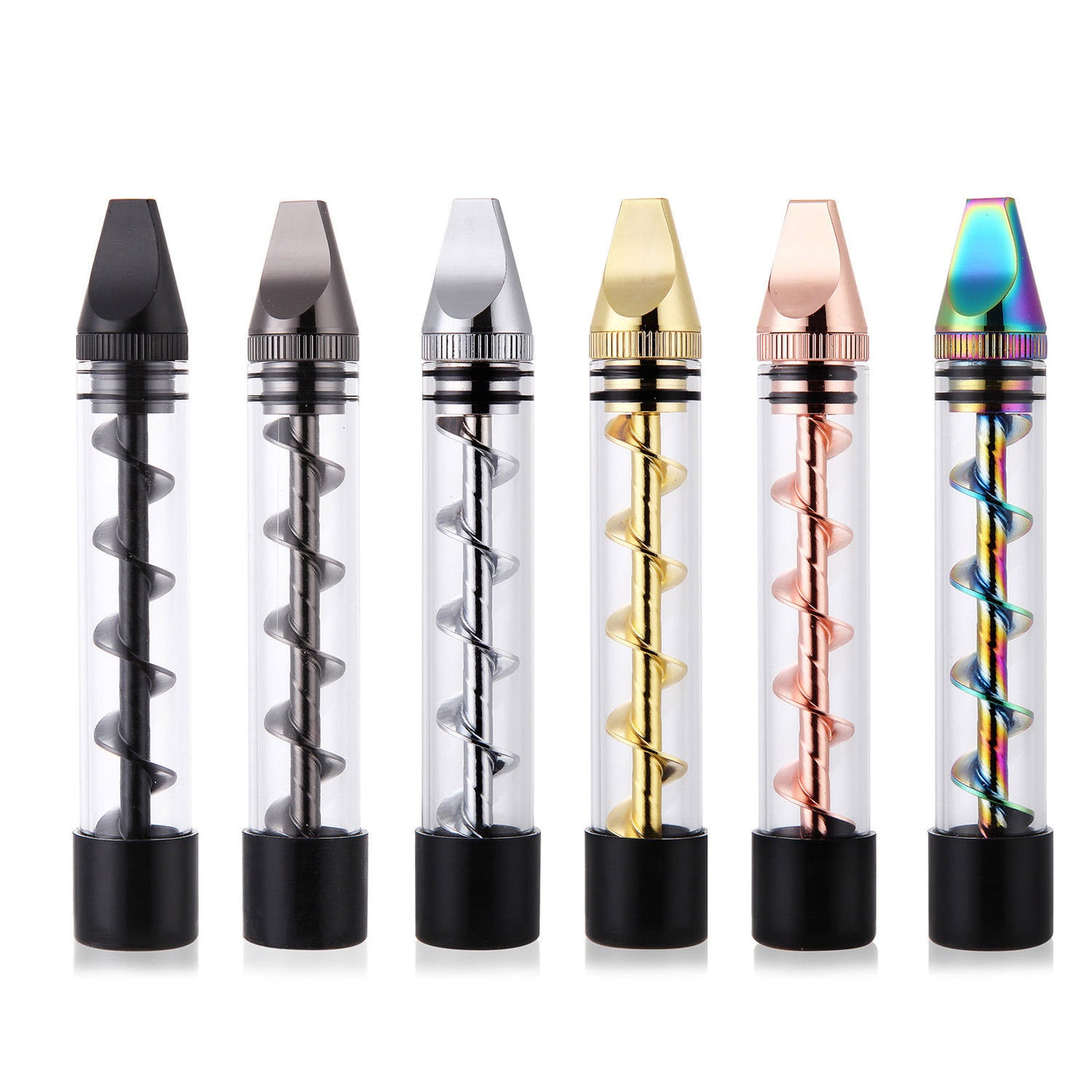 7-in-1 Glass Twisty Blunt Kit – Grinder, Metal Tip & Brush