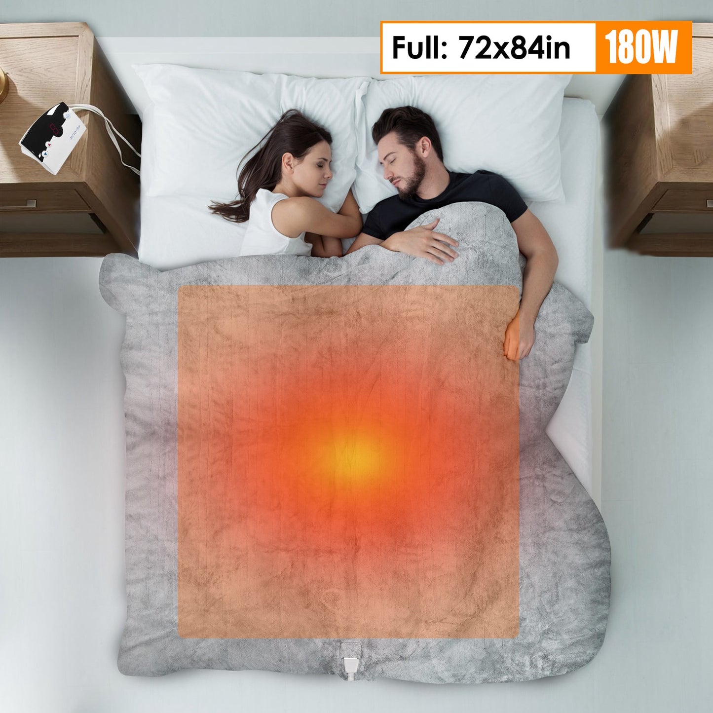 Electric Heated Full Size Fleece Heated Blanket with 10 Heating Levels 10 Hours Auto Off Machine Washable for Home Office Usage 72x84in