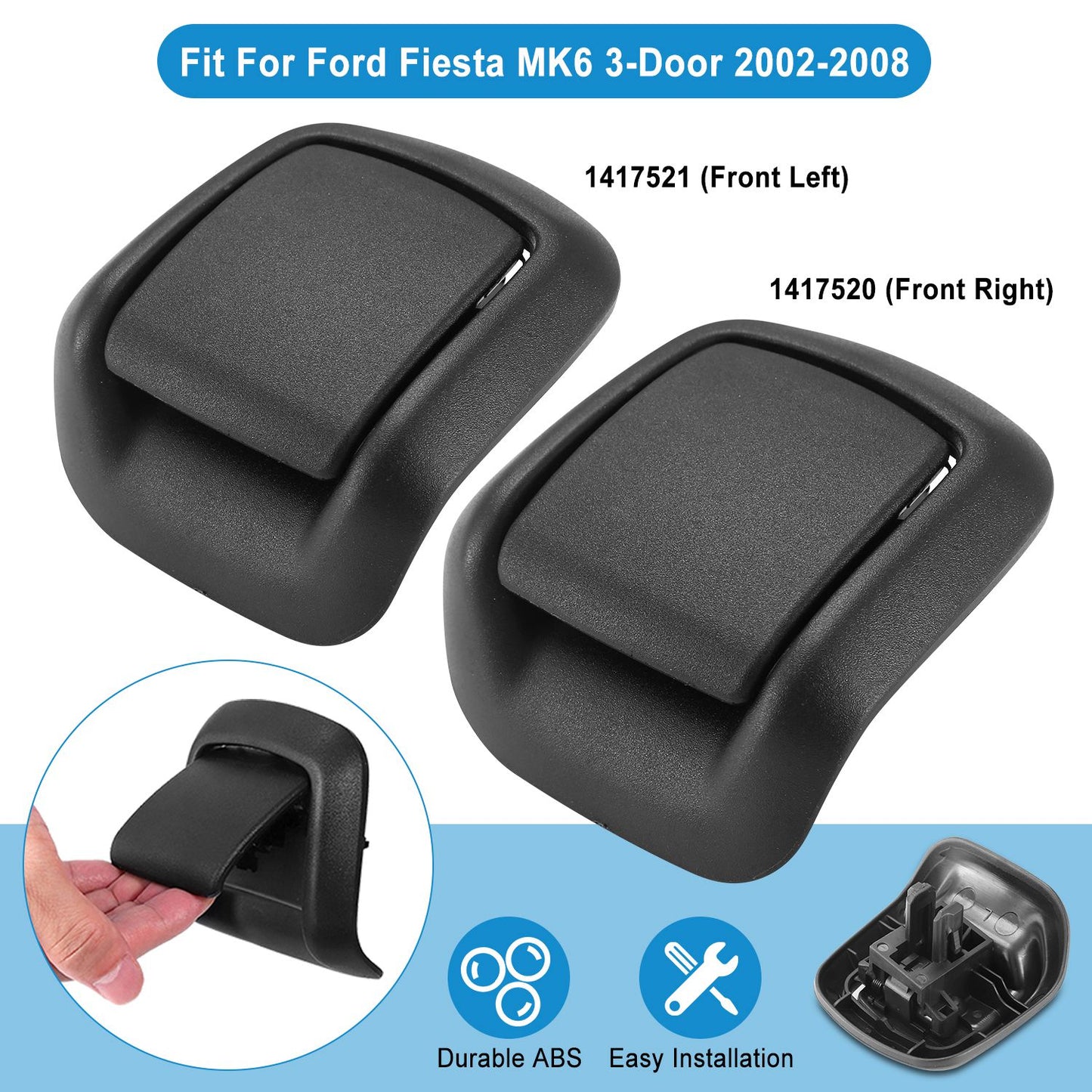 1 Pair Car Seat Release Handles for Ford Fiesta MK6 2002-2008 Auto Seat Recliner Handles Front Left & Right Fitting