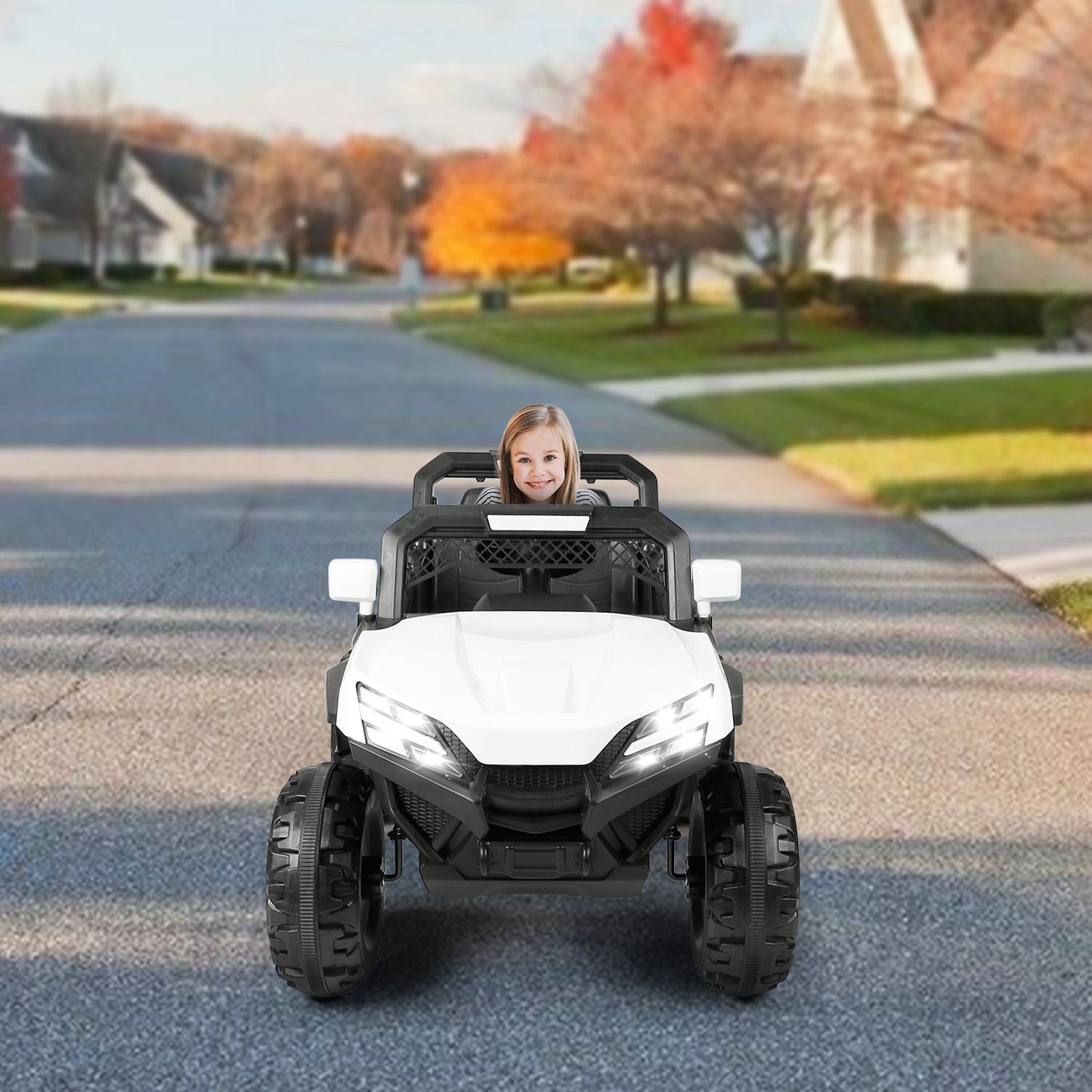 12V Electric Kids Ride-On Car w/ Parental Remote Control Music Horn LED Lights Swaying Function For Kids Aged 1-6 Years Old