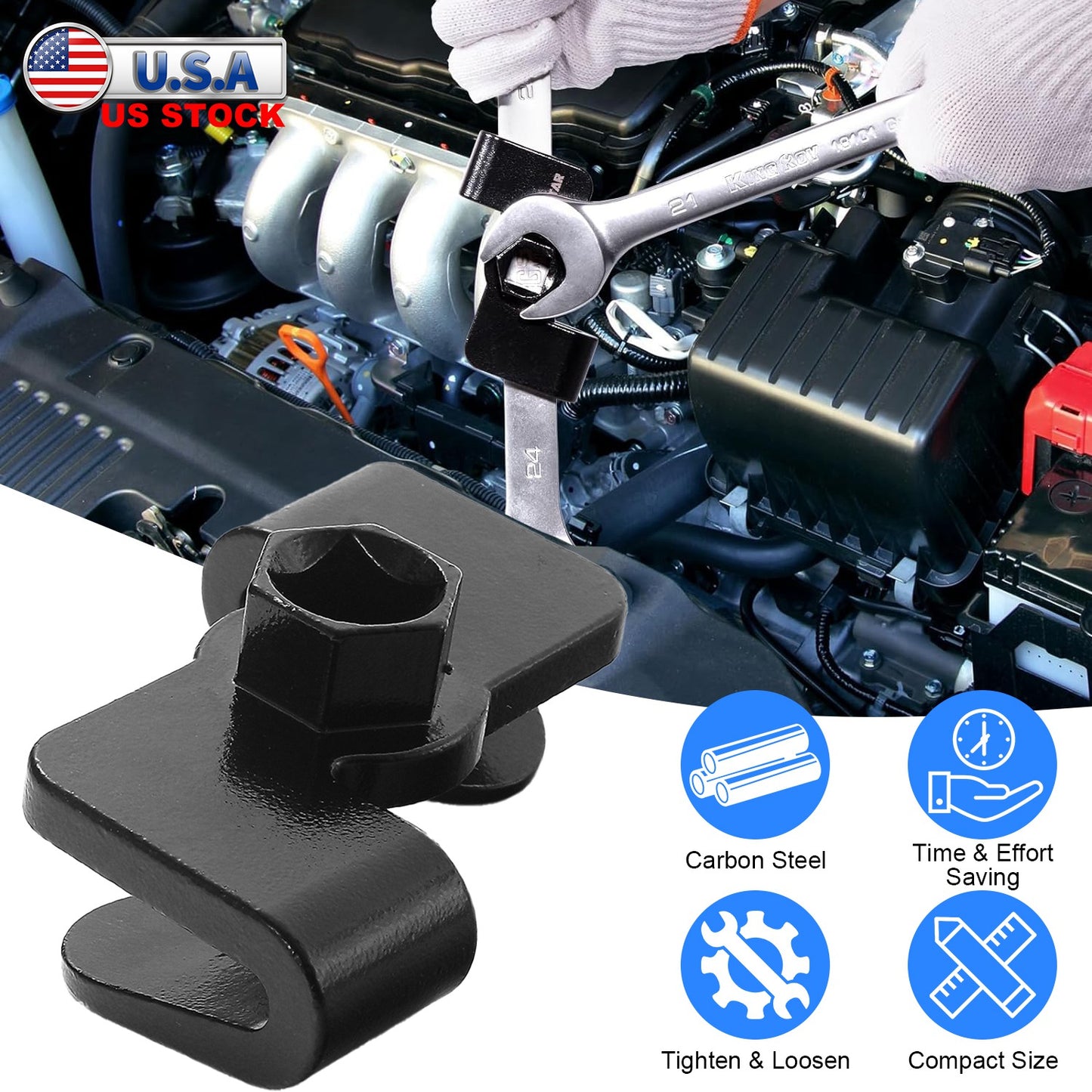Universal Wrench Extender For 1/2Inch Drive 21MM Hex Drive Wrench Extension Tool Tighten Loosen Stubborn Nuts Bolts Wrench Extended Adaptor Mechanics