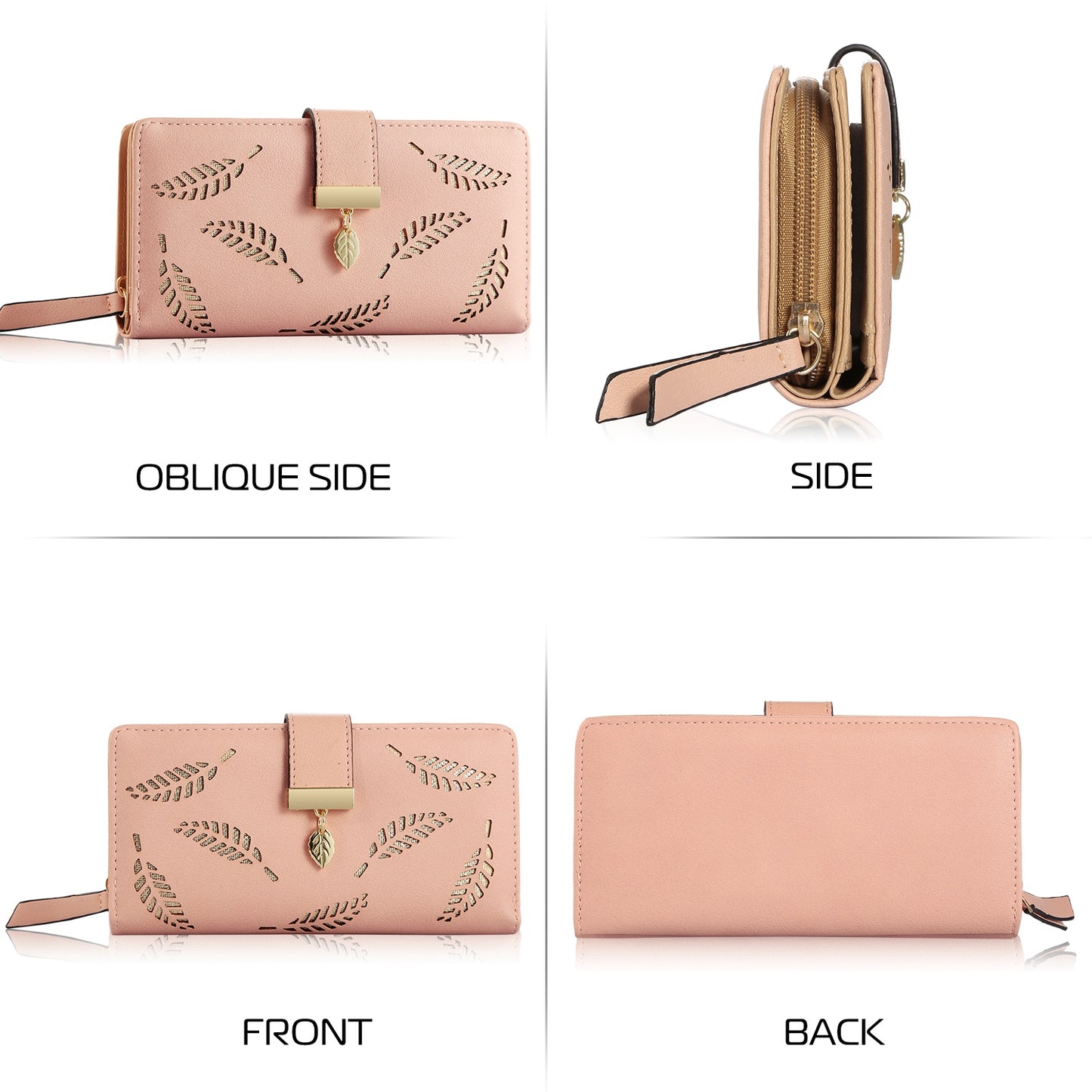 Women Wallet PU Leather Lady Long Purse Phone Clutch Case Credit Card Holder 11 Card Slots 1ID Window 5 Money Pouch