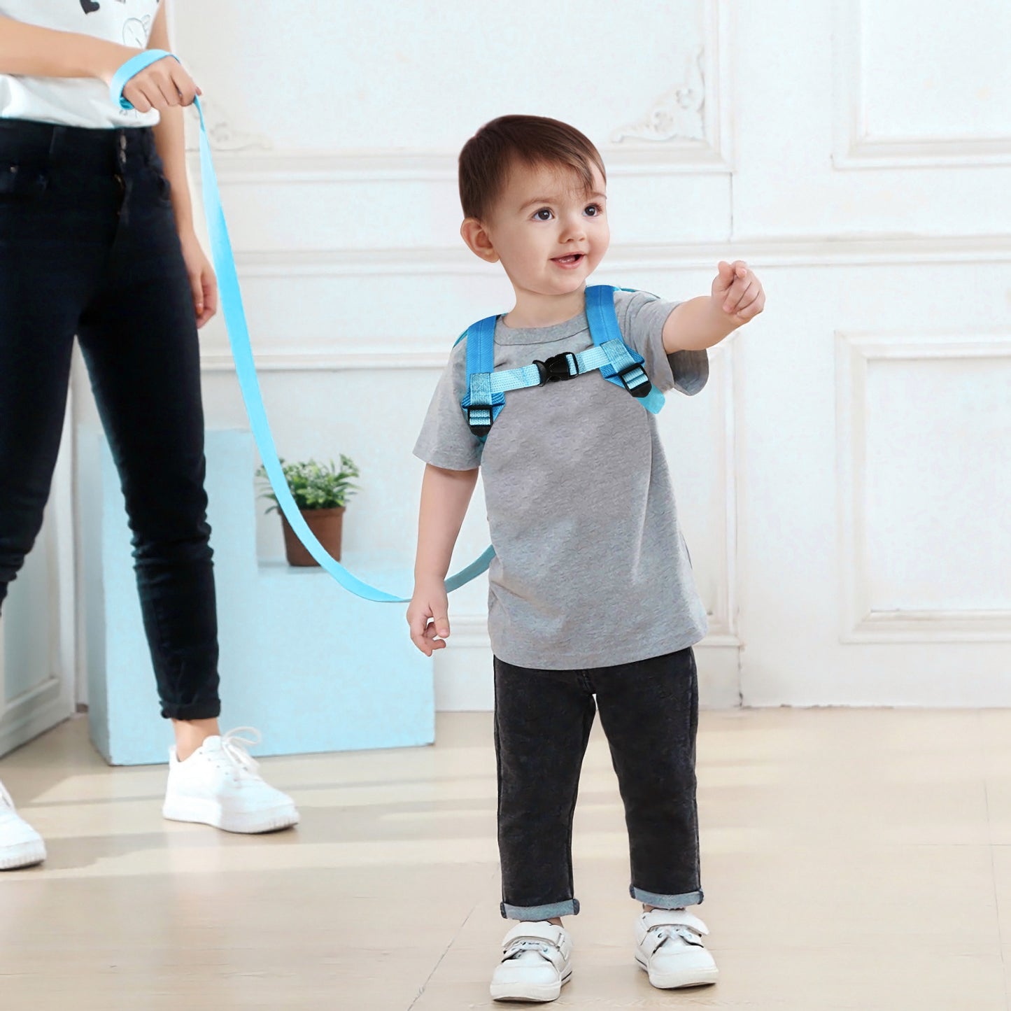 Safety Harness Baby Child Strap Toddler Walking Keeper Backpack w/Anti-Lost Leash for Aged 1-3