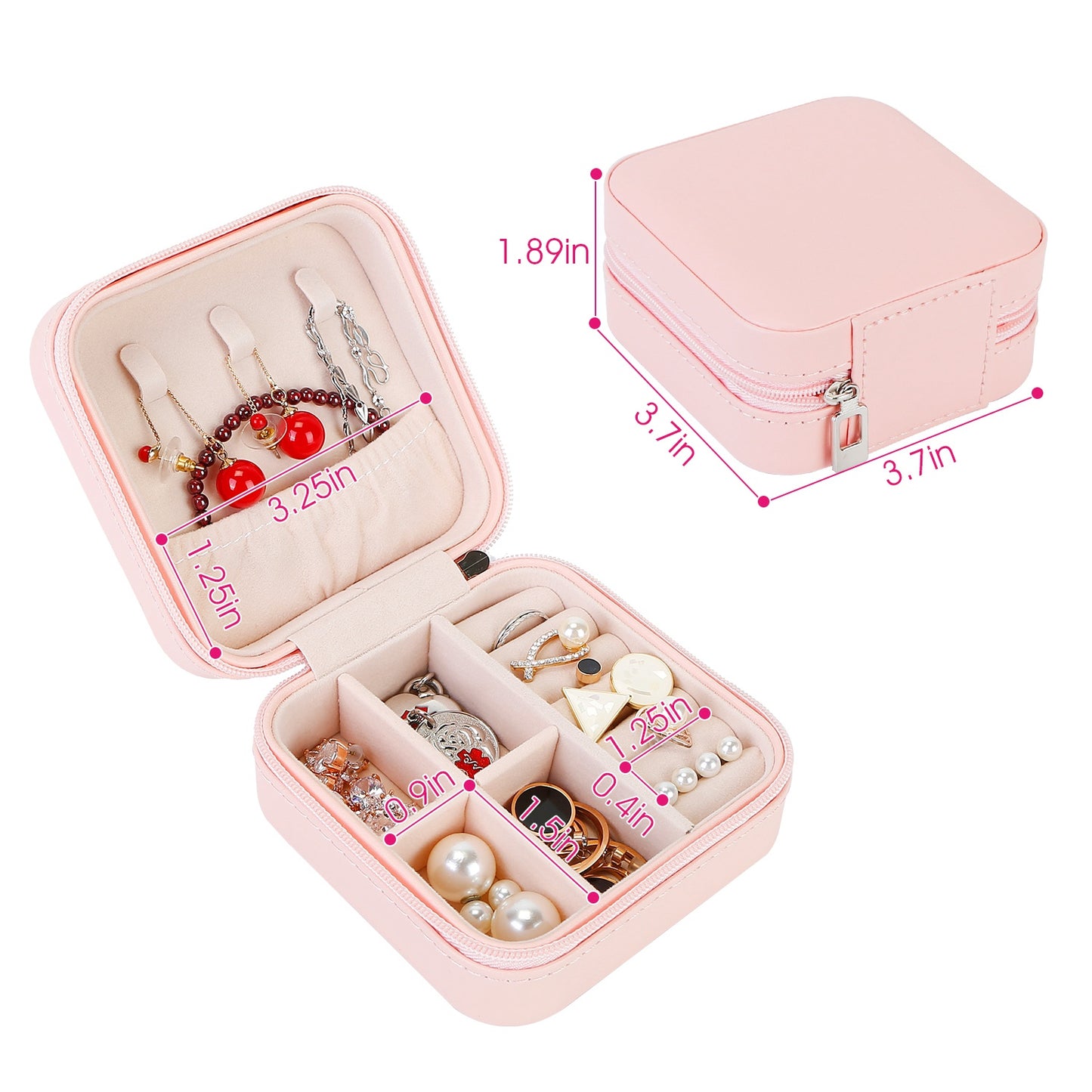 Mini Jewelry Storage Box Portable Ring Earring Necklace Storage Travel Case PU Leather Jewelry Organizer Gift