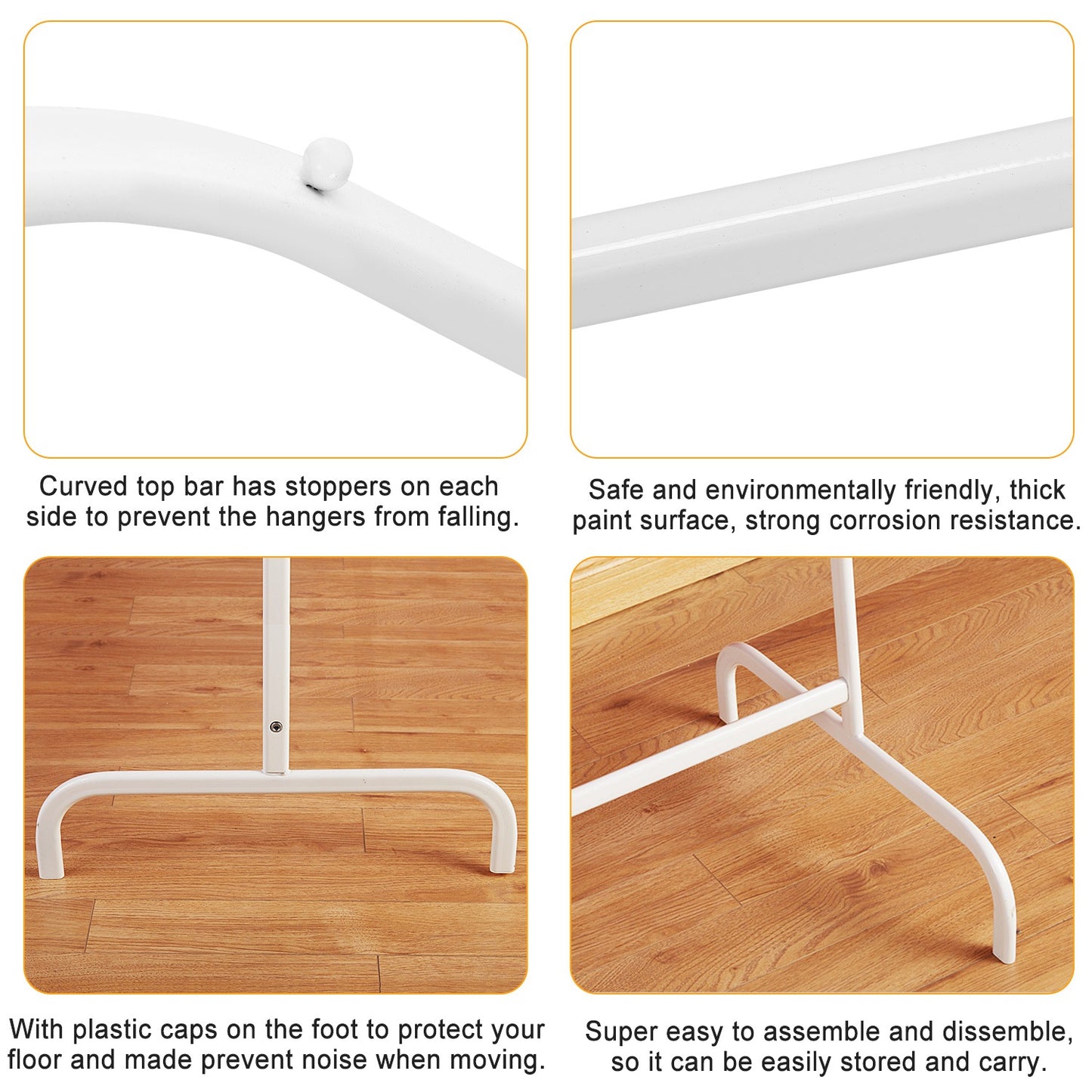 20kg/44lbs Loading Clothing Garment Racks Steel Freestanding Garment Racks Detachable Clothes Rack Stands Cloth Organizer for Store or Hanging Clothes