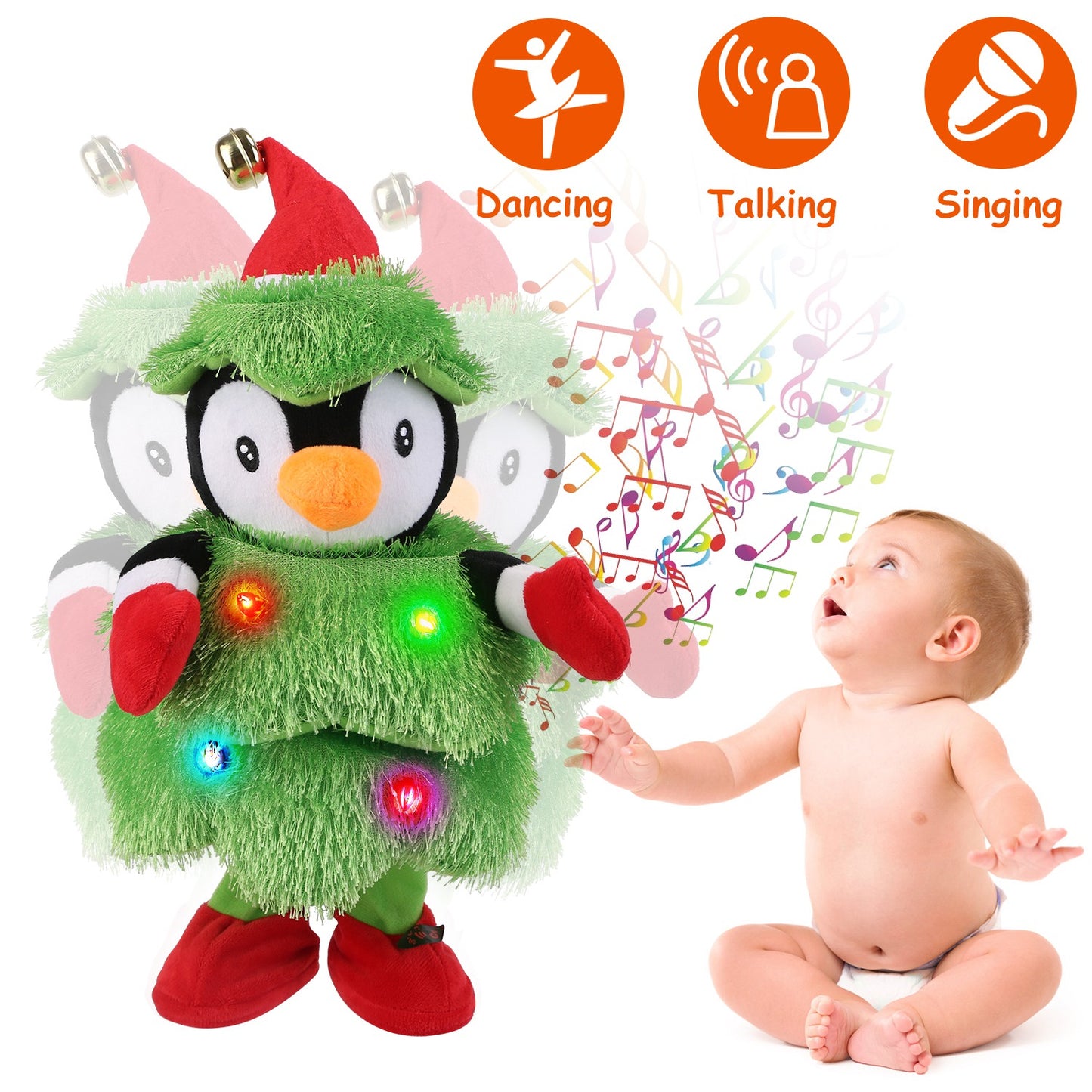 Electric Dancing Singing Plush Toy Twisting Elk Toy Talking Interactive Mimicking Funny Songs Wiggly Dance Kid Christmas Gift