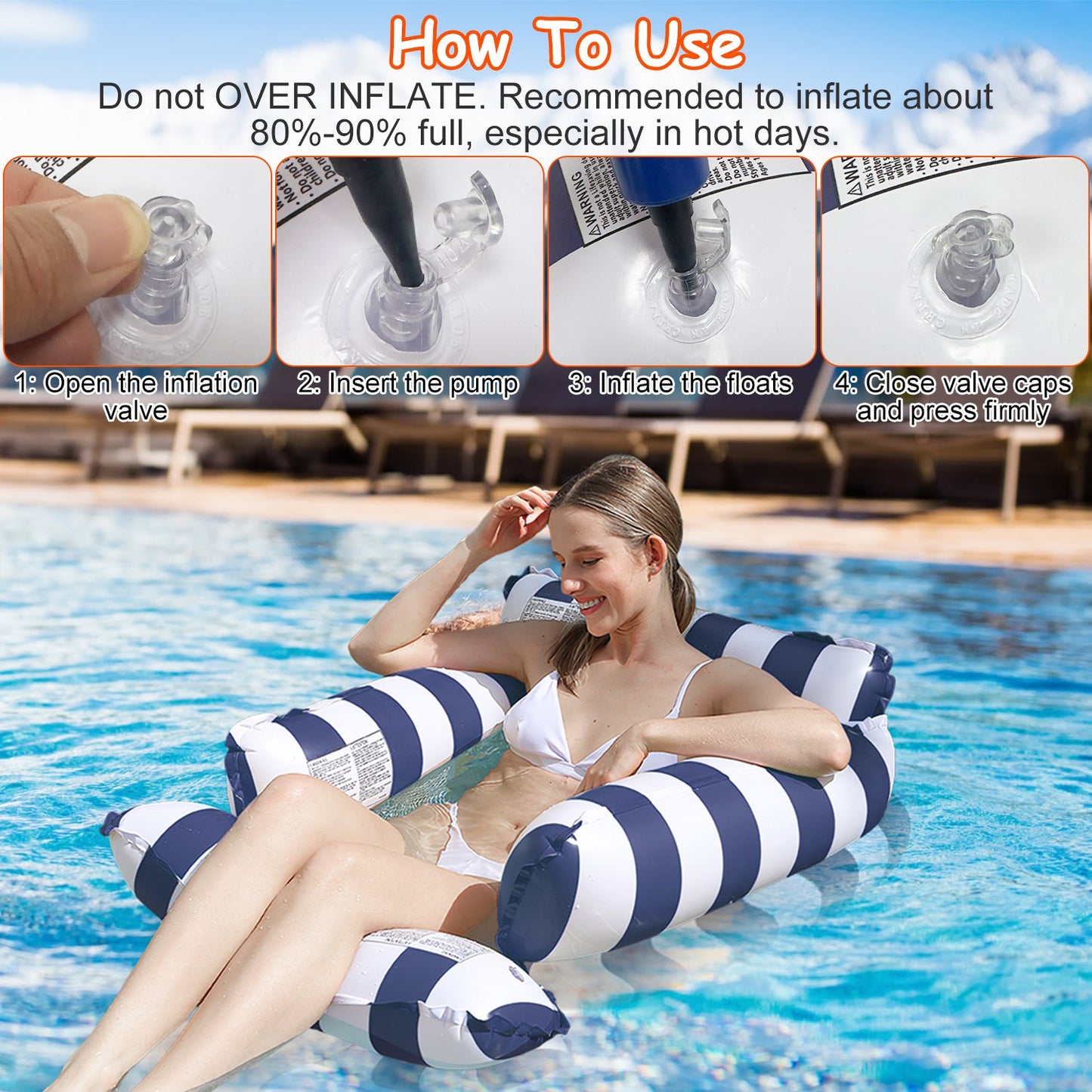 3 Pack Inflatable Pool Floats for Adult 1 Drink & Snack Float 2 Water Hammocks with High Buoyancy Pillows Cooling Mesh