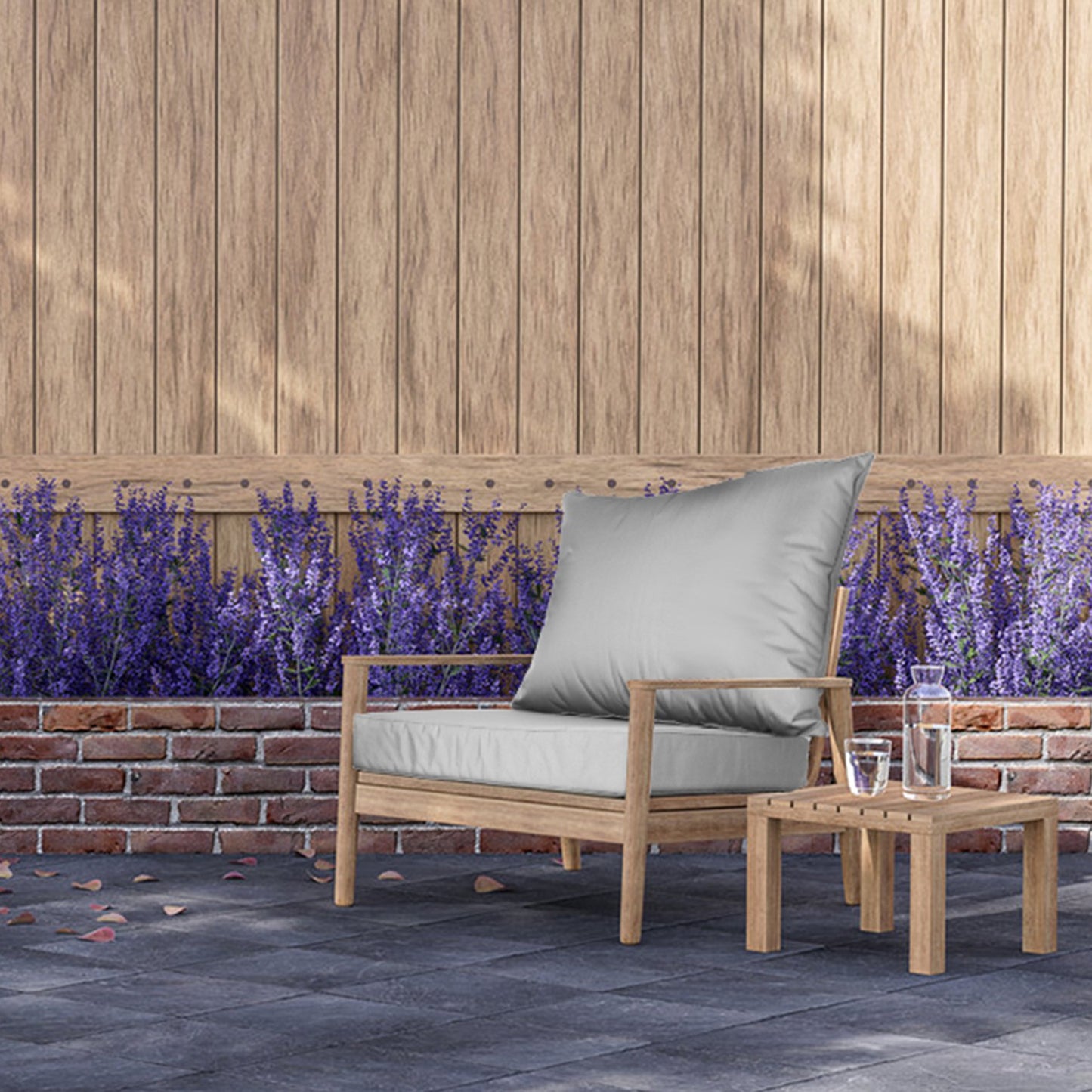 Outdoor Seat Cushion Set Waterproof Patio Furniture Cushion and Back Pillow Fade Resistant Deep SeatÊSet Chair Pad with Removable Cover for Chair Sofa