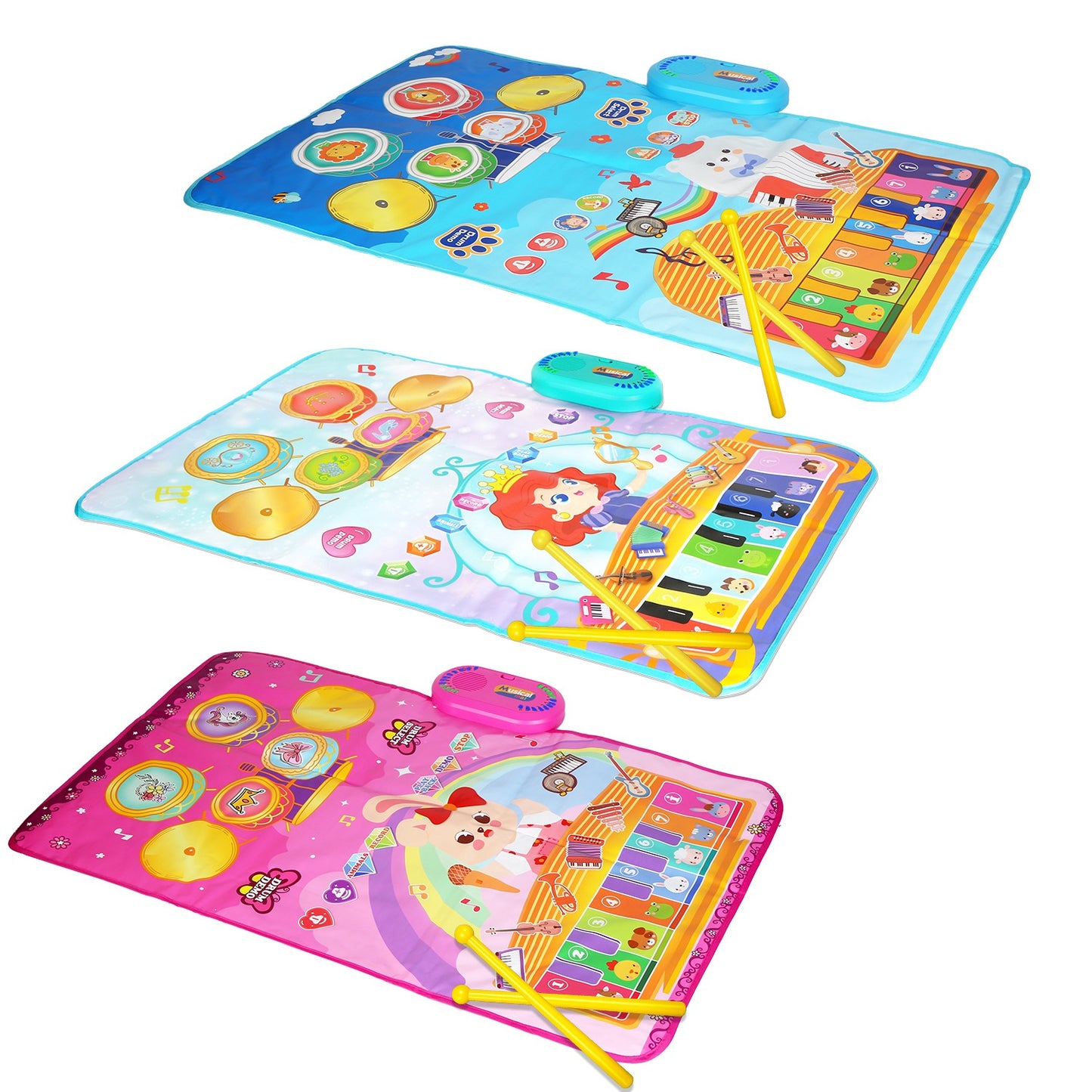 Baby Musical Mat With 55 Music Sounds Toddler Toys Floor Piano Keyboard Mat Drum Mat Carpet Educational Musical Learning Toy Infant Music Toy for 1 2