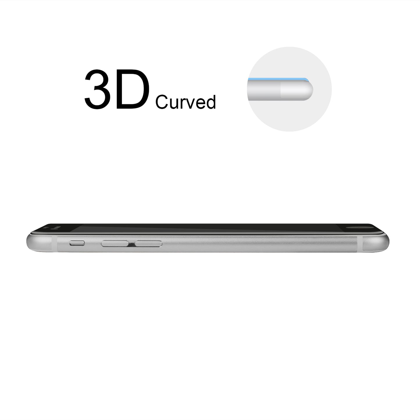 3D Curved Tempered Glass Full Cover Screen Protector for Apple iPhone 6s