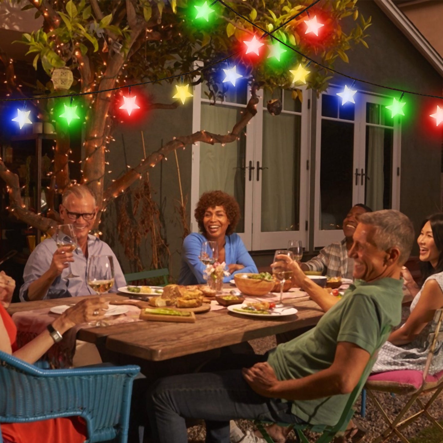 2Pcs Solar Powered String Lights 39.3FT 100LED Beads Fairy Star Lights IP65 Waterproof Decorative Garden Party Christmas Tree Stake Lamps w/ 8 Lightin