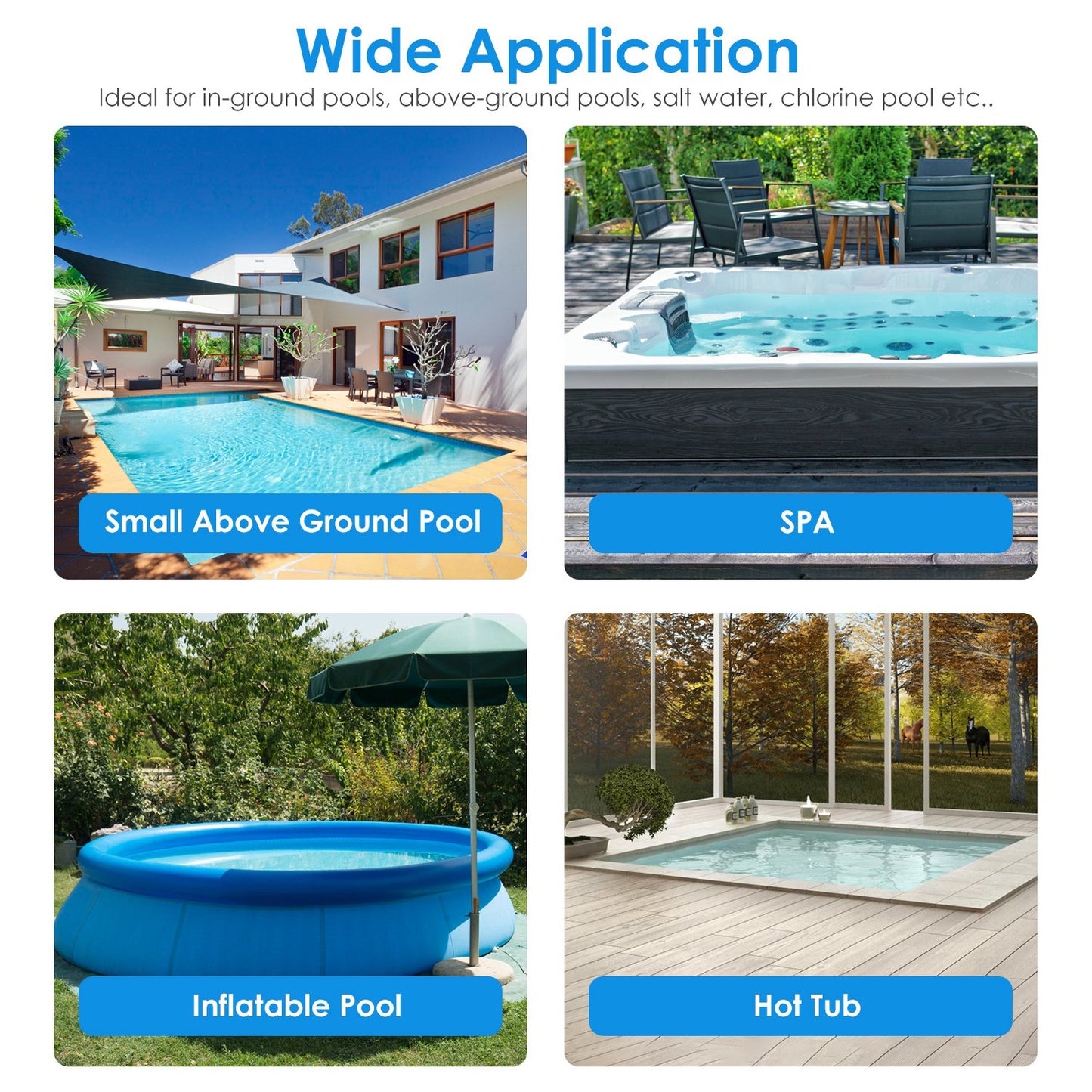 21GPM Cordless Pool Vacuum With Telescopic Pole Rechargeable Swimming Pool Cleaner with 1.8L Debris Chamber 90Mins Battery Life for In-ground Above-gr