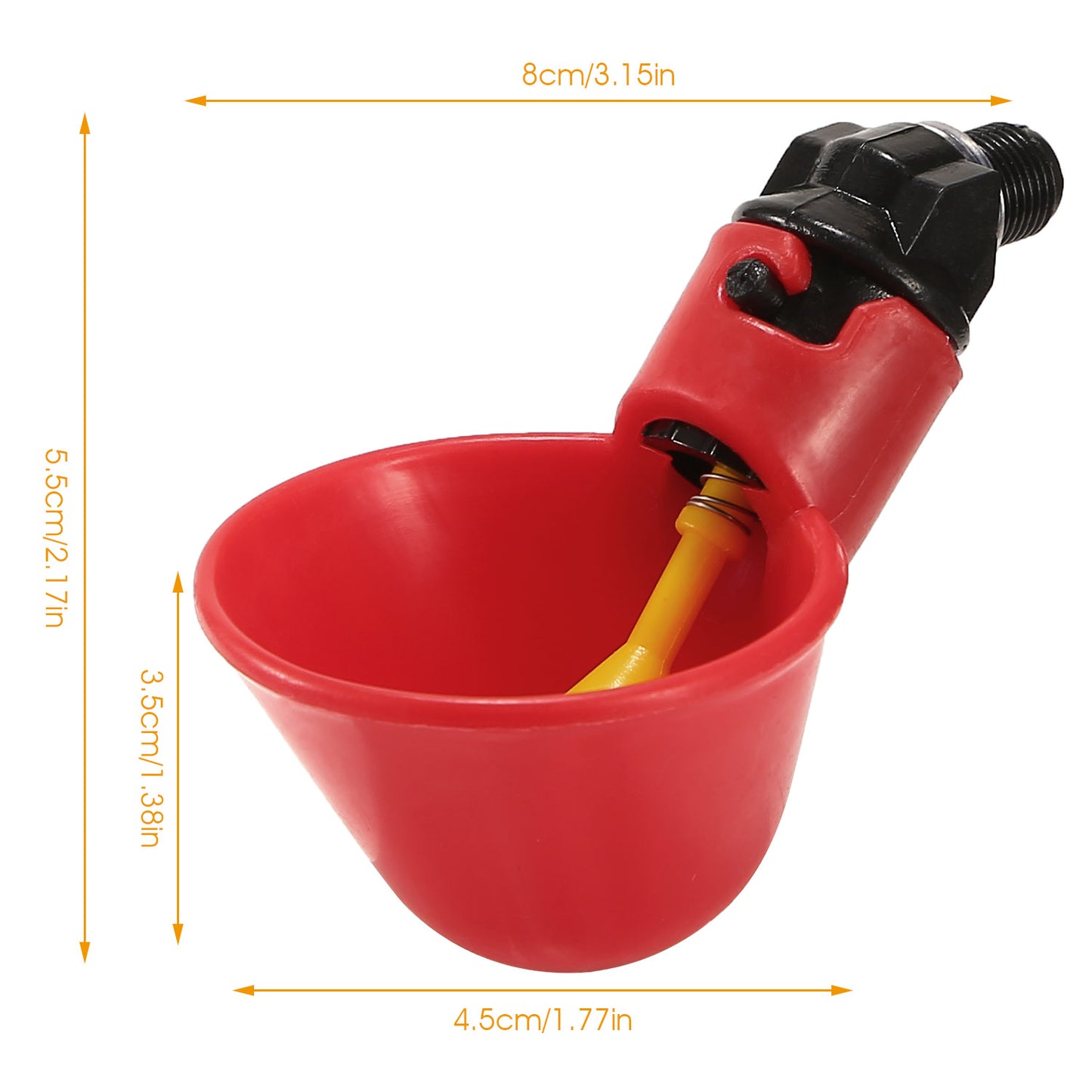 20 Pack Chicken Waterer Automatic Poultry Waterer Chicken Drinker Cups w/Mounting Joint for Chicken Poultry