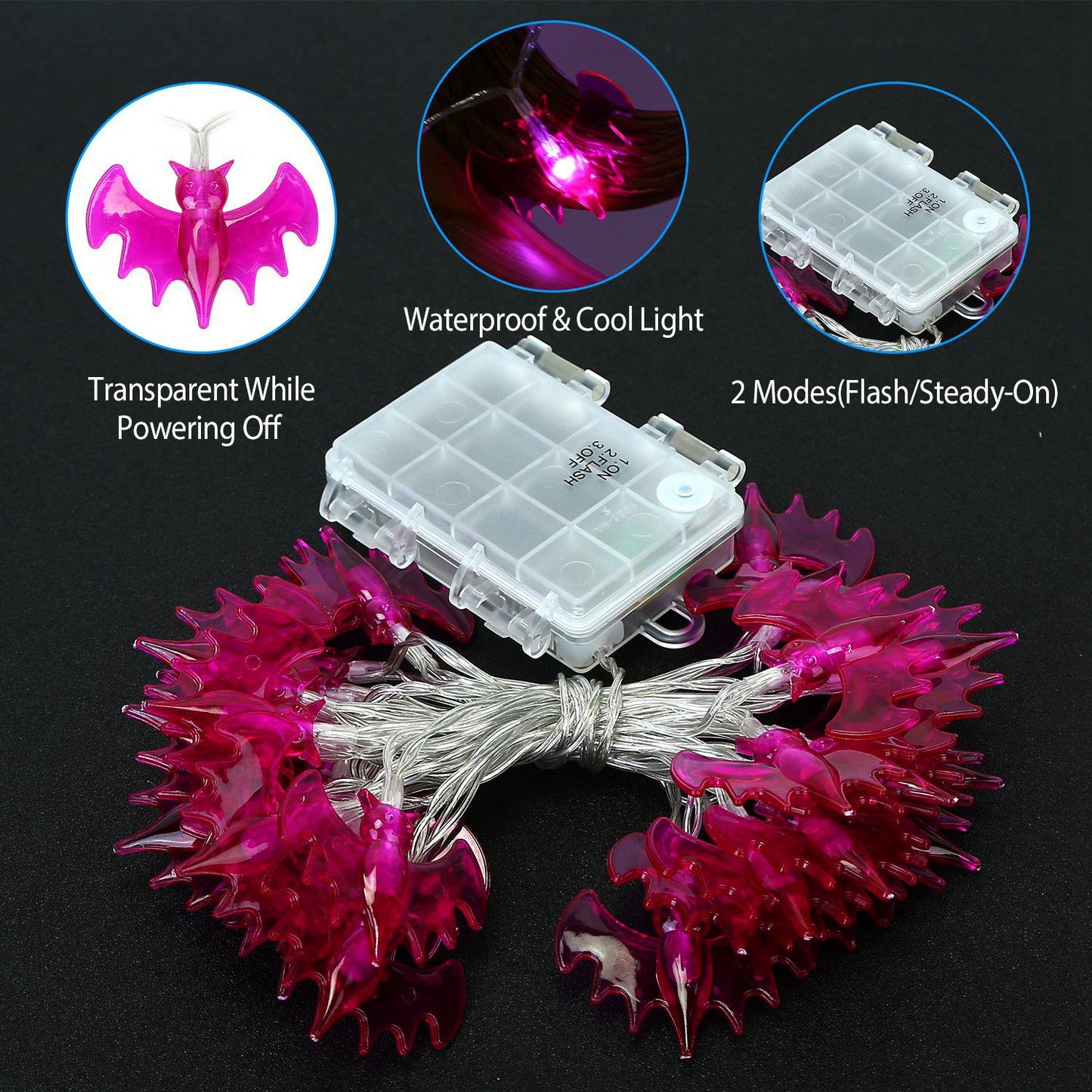 Halloween Ghost String Lights 30 LEDs 9.8ft Halloween String Lights Decorative Fairy Lights For Party Bedroom Home Festival Decoration