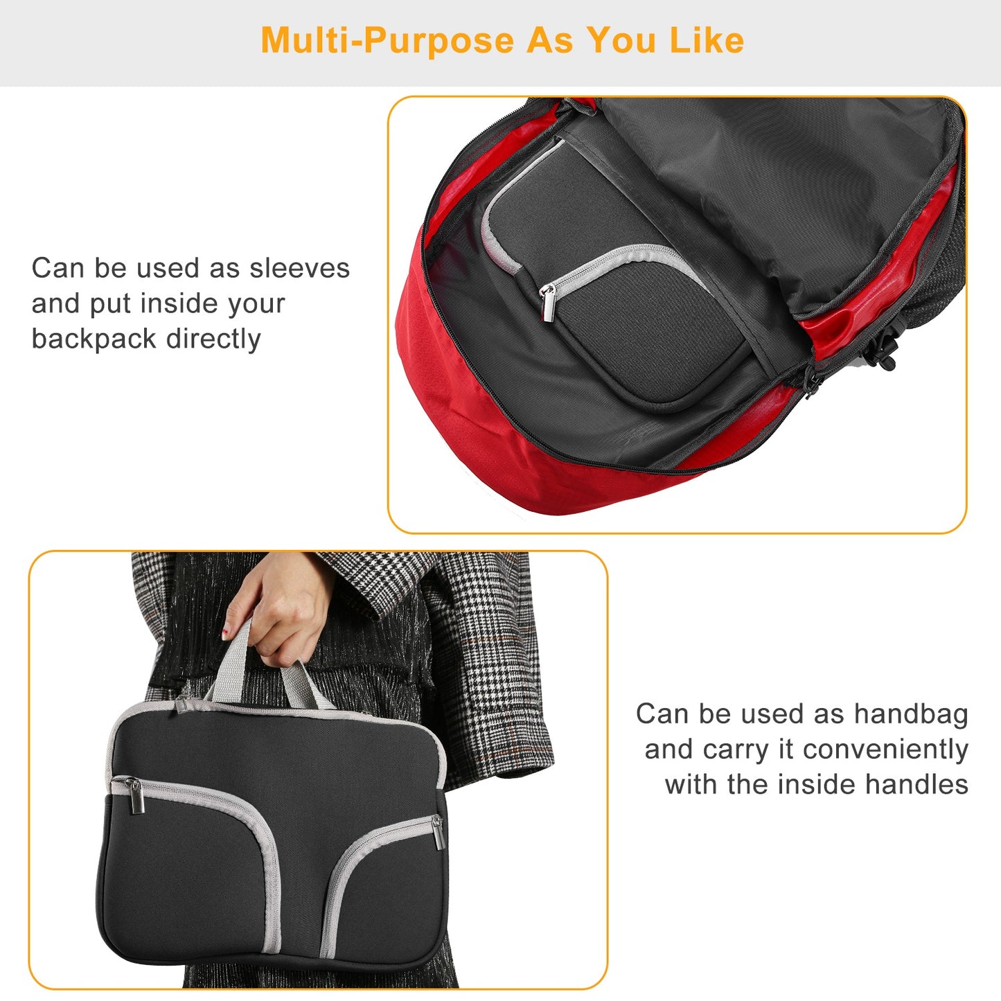 Portable Laptop Sleeve Bag for Macbook Air 11"13"12"15" Notebook Protector Case Carry Bag