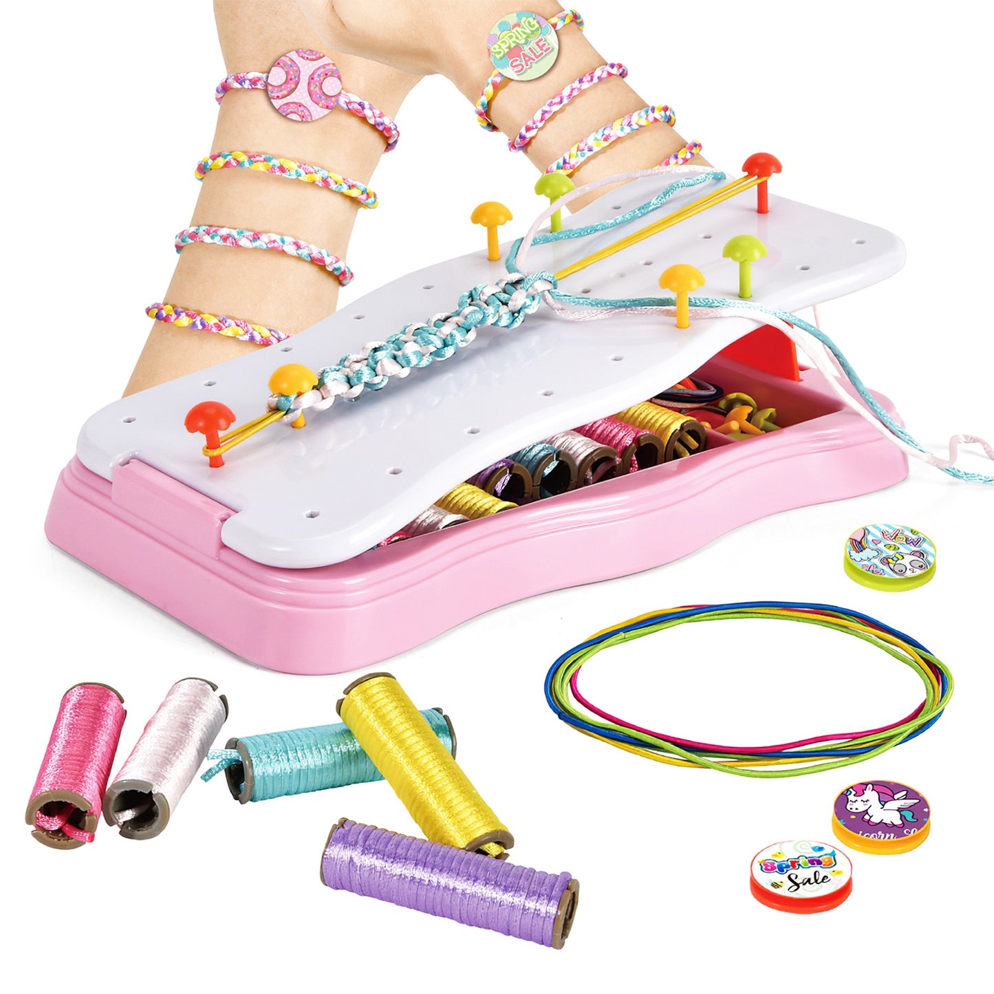 Bracelet Making Kit DIY Arts and Crafts Toys Kids Travel Activity Set Birthday Gifts For 6 7 8 9 10 11 12 Year Old Girls