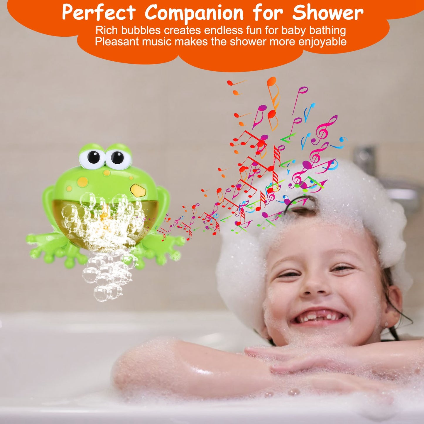 Frog Musical Bubble Bath Maker Baby Bath Toys for Bathtubs Toddler Bubble Machine for Bath Fun