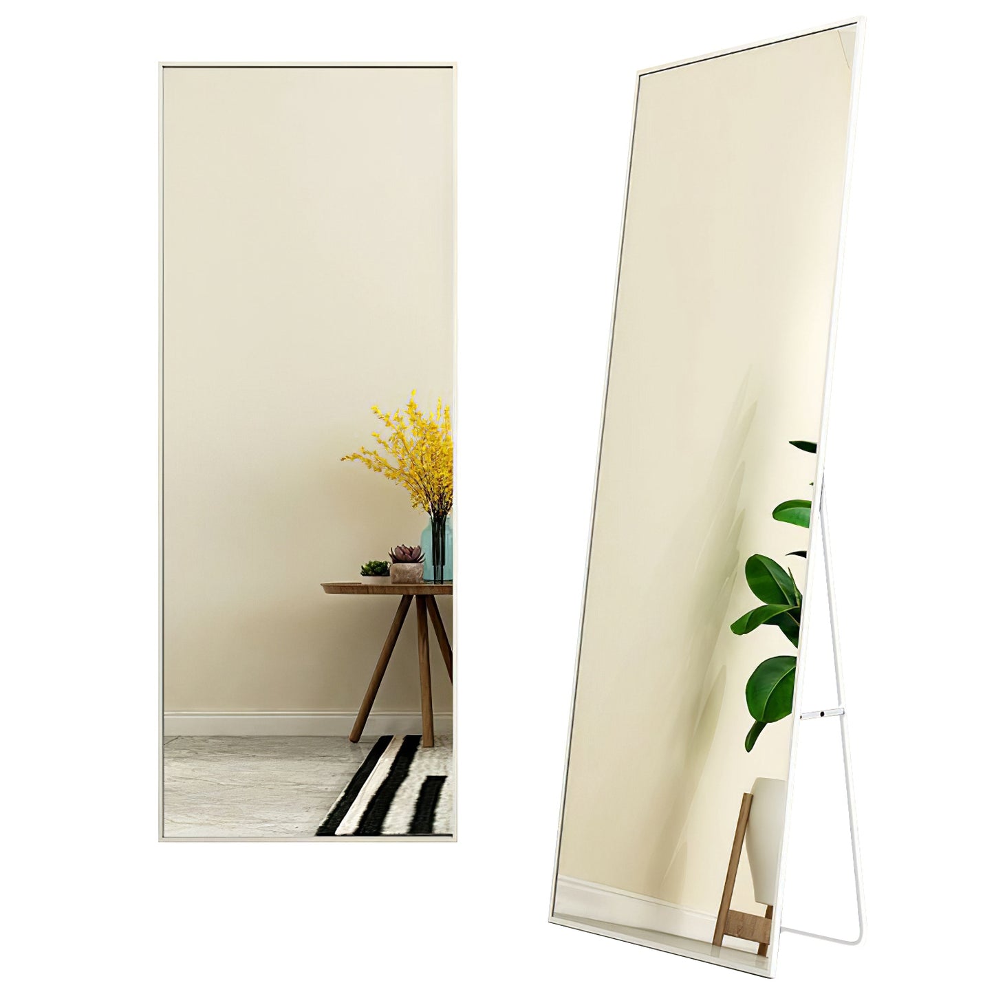 Full Length Mirror 67x25.6in Aluminum Alloy Wall Mirror Free Standing Floor Mirror Hanging Leaning Against Wall for Dressing Bedroom Living Room