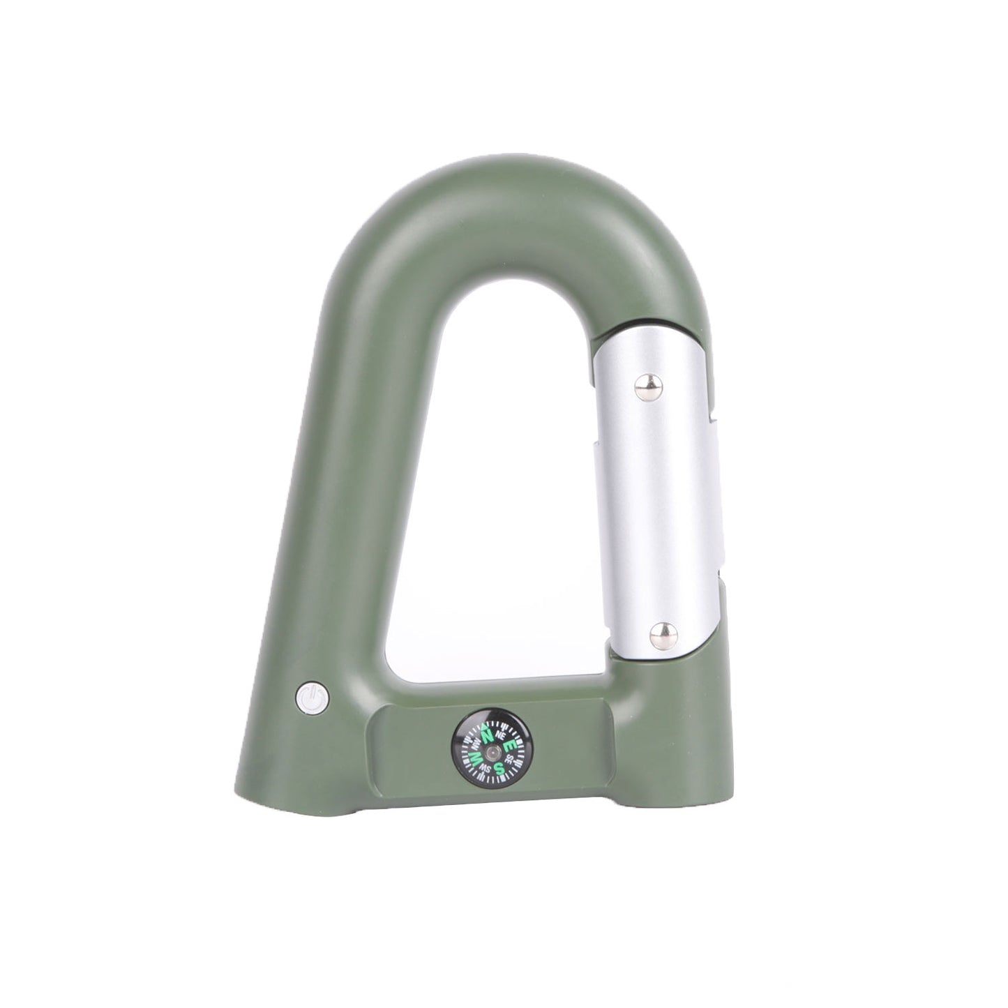 2200mAh Power Bank w/Emergency Flashlight Compass Carabiner-Shaped Hiking Camping Use