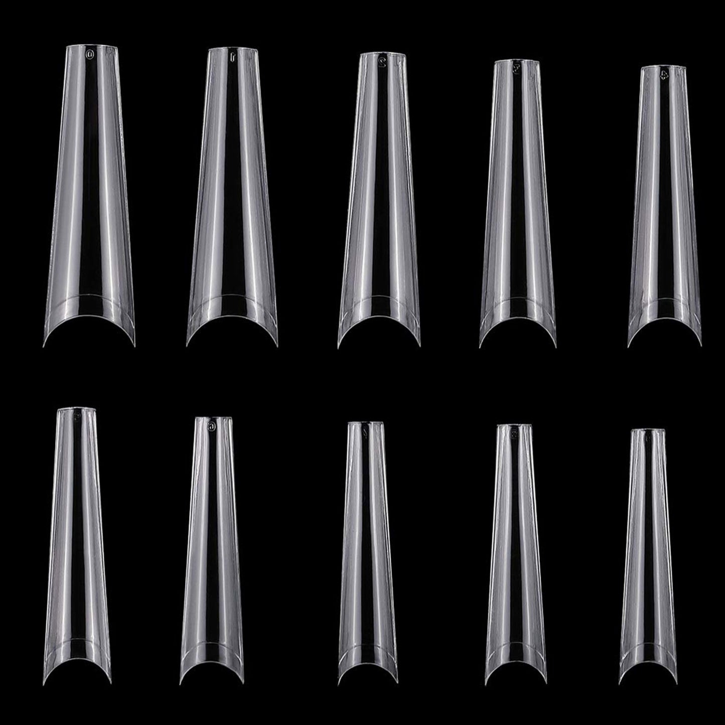 500Pcs False Nail Tips C Curve Half Cover French Nails Extra Long Fake Finger Nails For Nail Art Salons Home DIY 10 Sizes