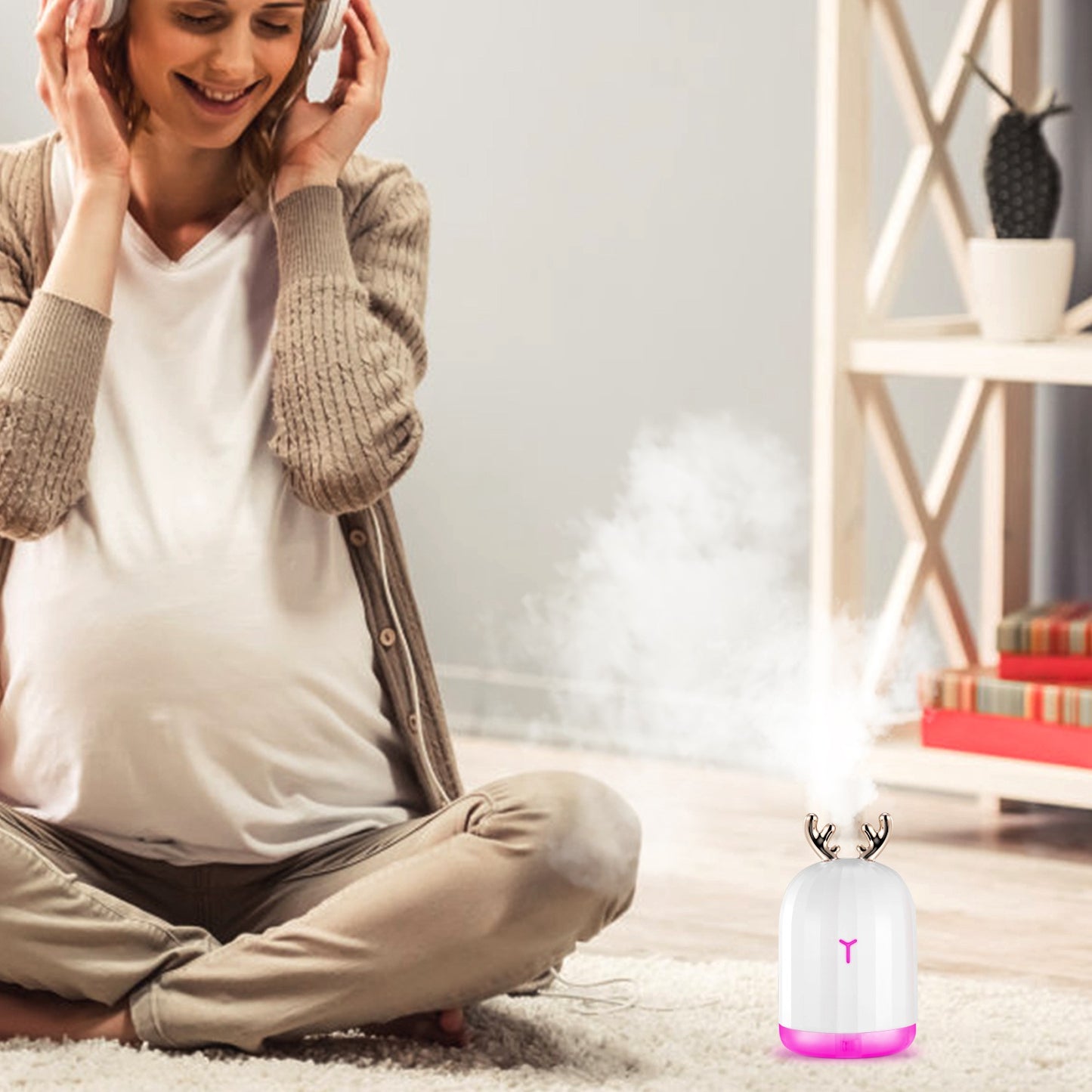 220ml Cool Mist Humidifier Ultrasonic Air Diffuser Atomizer w/7 Color Breathing Lights Auto Off Office Home Yoga