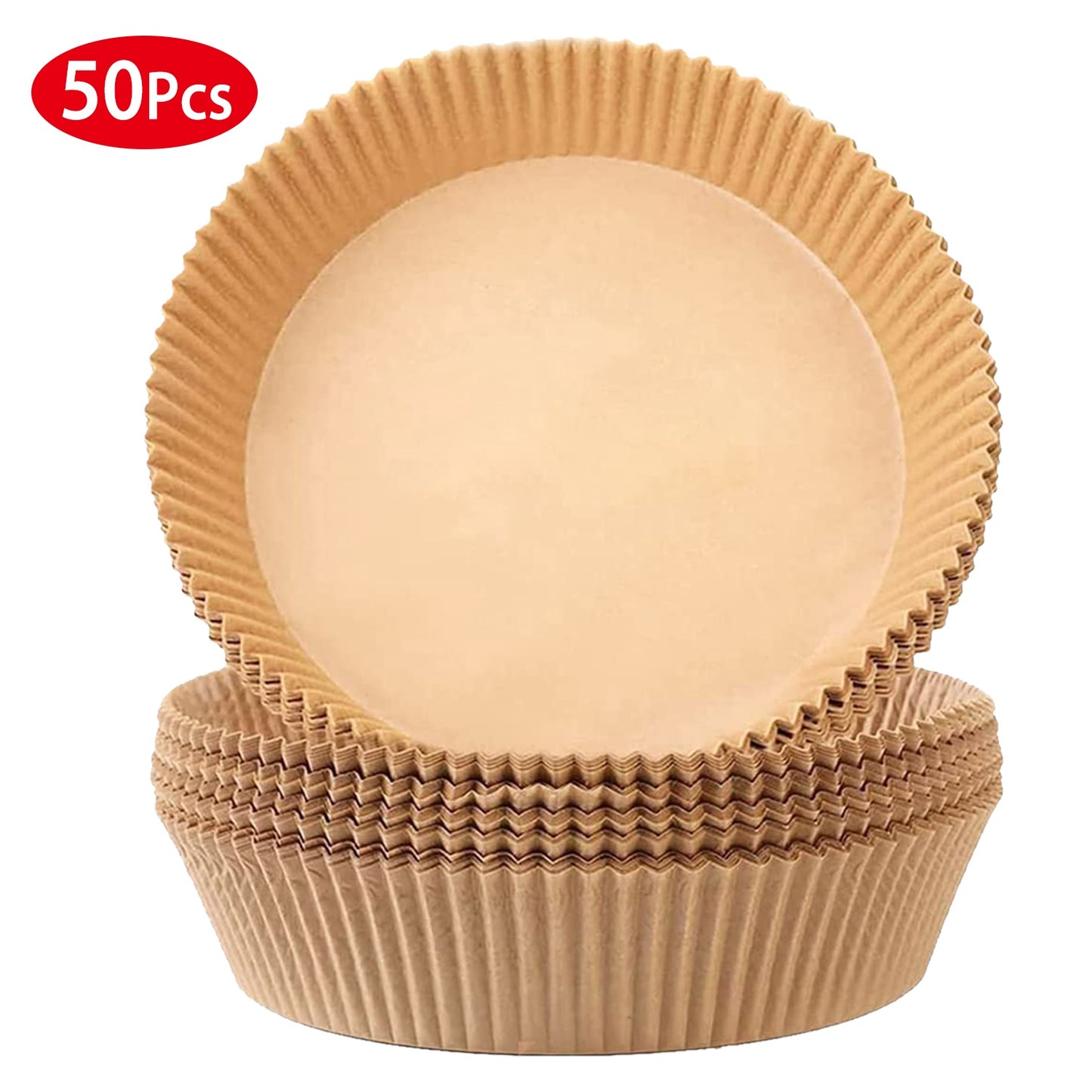 50Pcs Disposable Air Fryer Paper Liner Waterproof Non-Stick Oil-proof Parchment Paper Cooking Baking Paper 6.29in