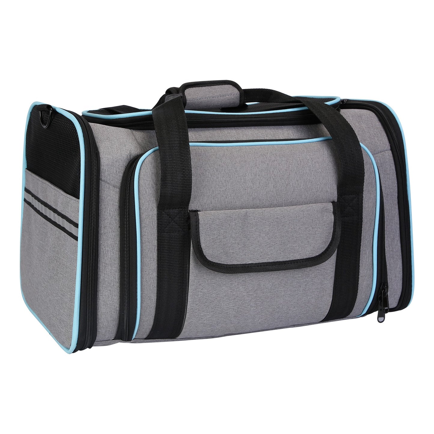 Expandable Pet Carrier Airline Approved Cat Dog Carrier Cat Collapsible Soft CarrierÊBag with Removable Fleece Pad Pockets Breathable Mesh Adjustable