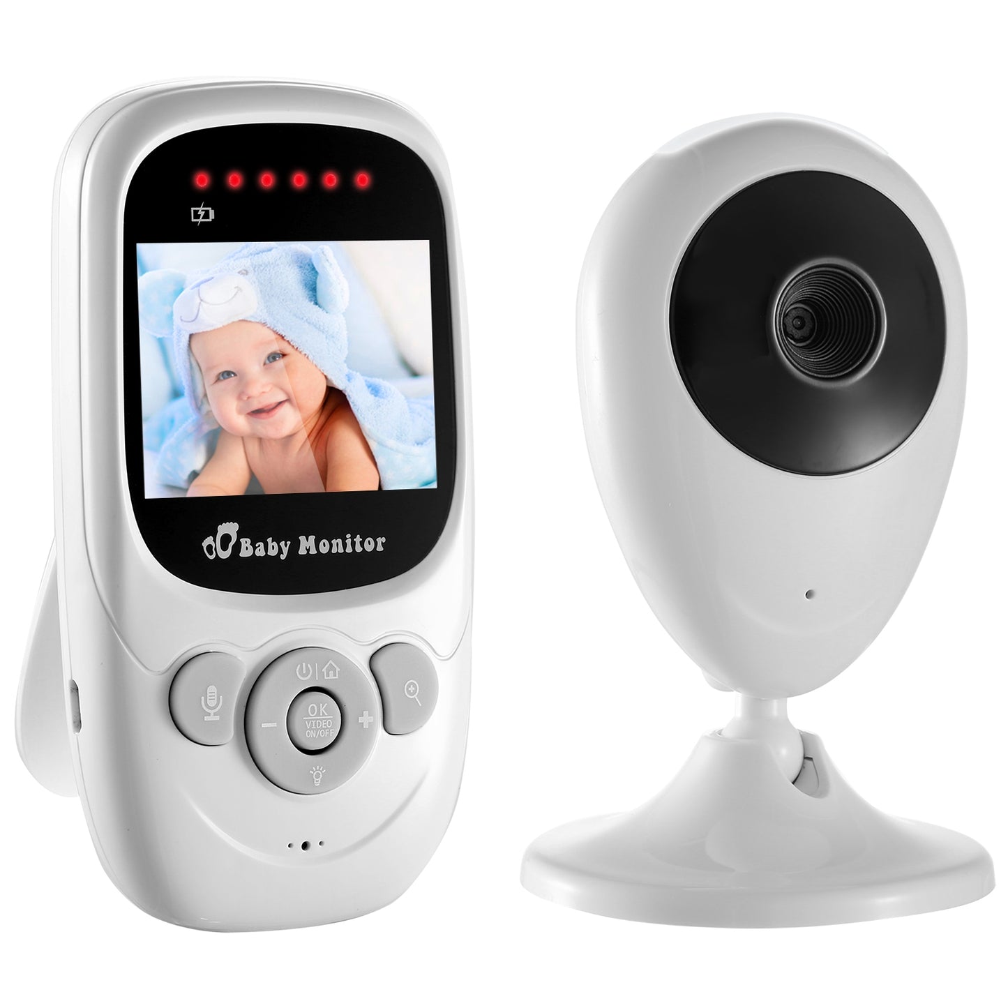 656FT Video Baby Monitor w/ Digital Camera Infrared Night Vision 2.4ÕÕ LCD Two-way Talk Zoom Function 2.4GHz Wireless Transmission Temperature Monitor