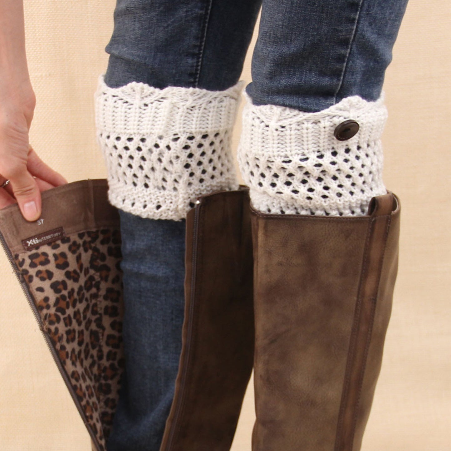 Women Winter Crochet Knit Leg Warmers