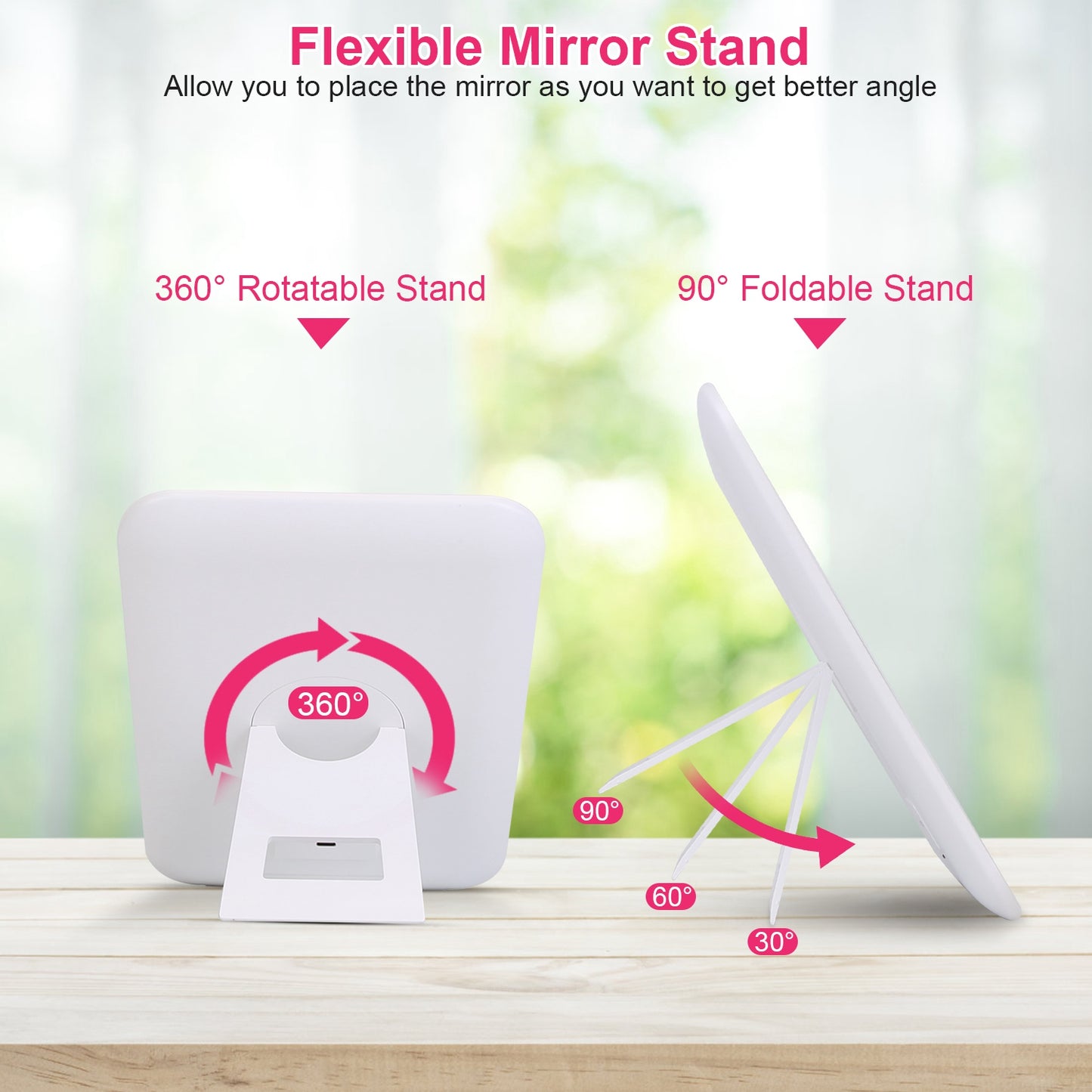 Travel Makeup Bag With 3 Light Colors Dimmable Brightness LED Mirror Detachable 10X Magnifying Mirror Adjustable Dividers Portable Waterproof Cosmetic