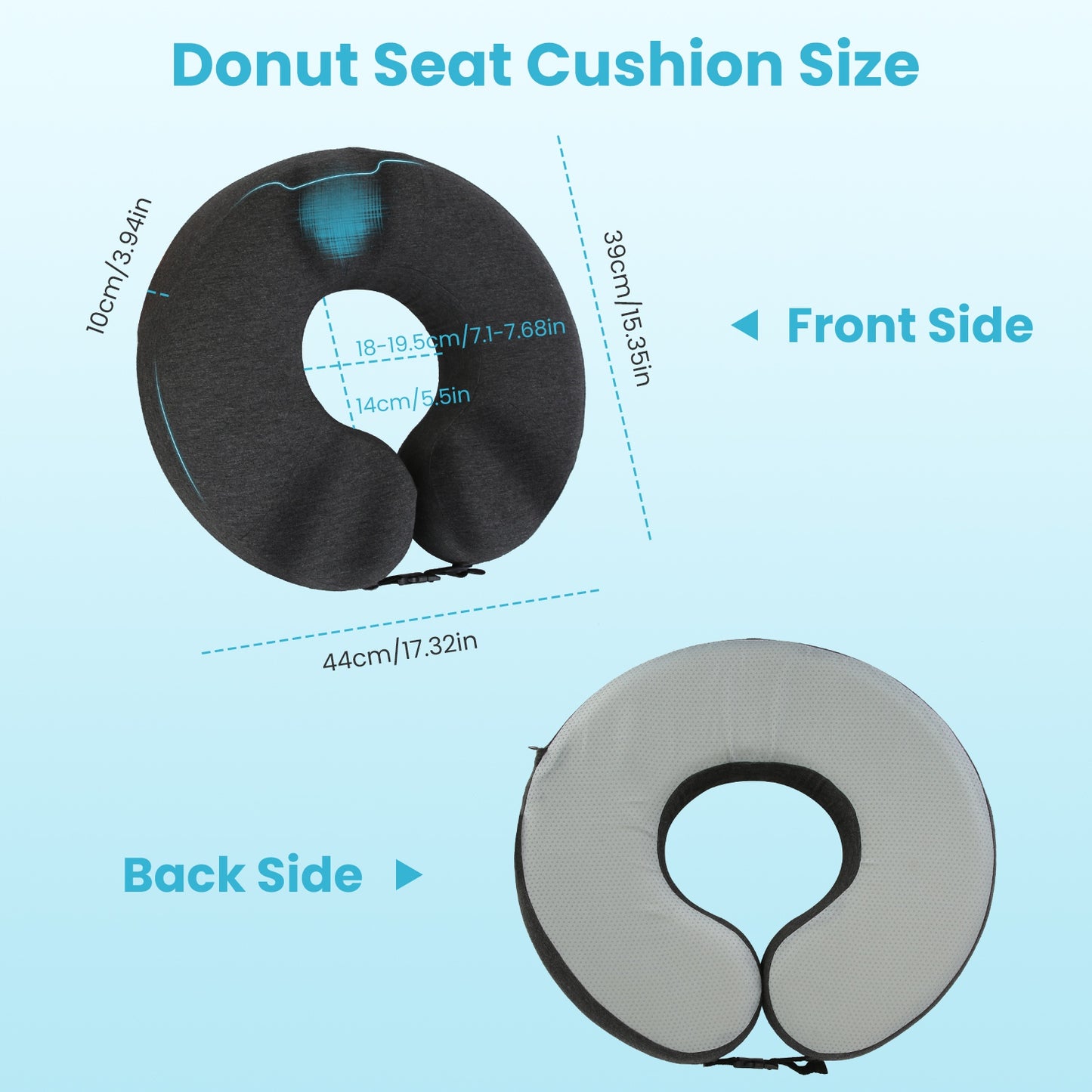 Donut Pillow Seat Cushion Memory Foam Donut Chair Cushions ErgonomicÊSeat Cushion Pad for Coccyx Prostate Sciatica Pelvic Floor Pressure Sores Office