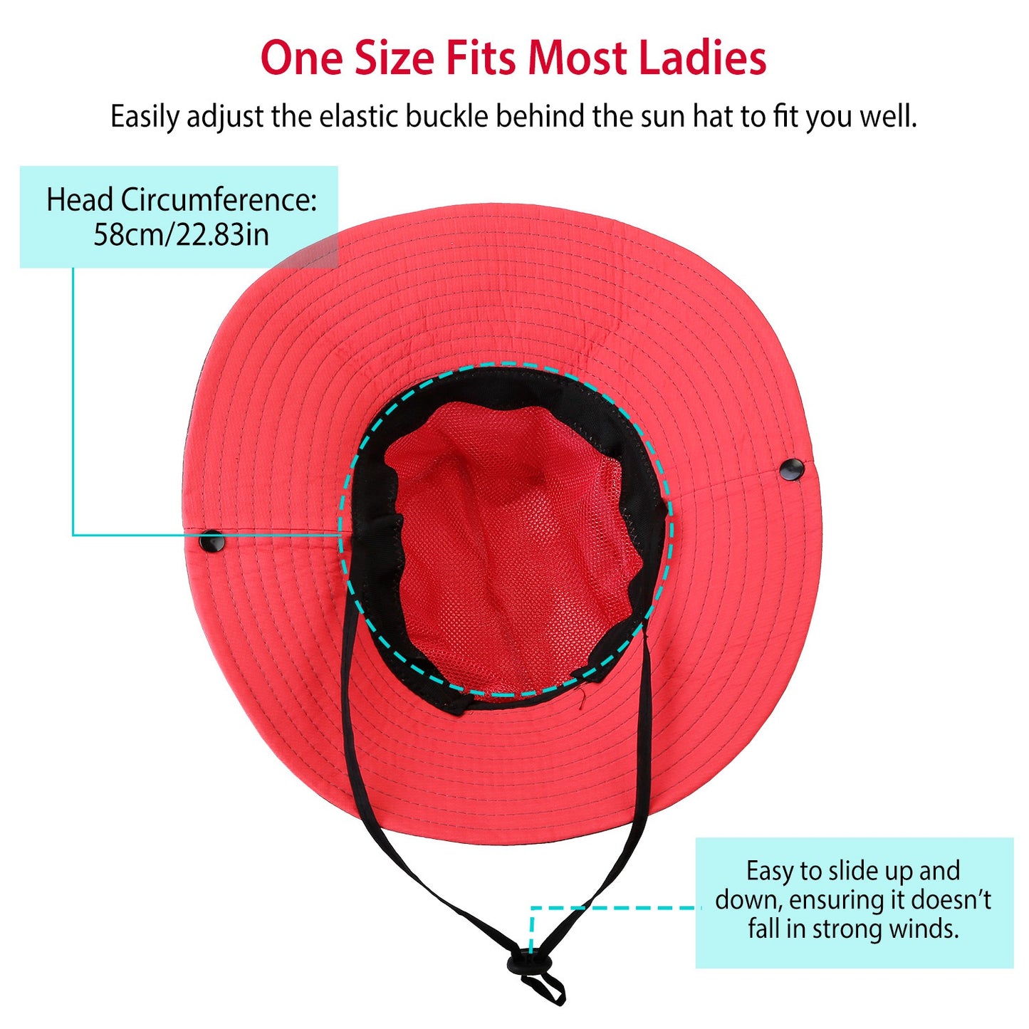 Women Summer Sun Bucket Hats Foldable UV Protection Cotton Cap Wide Brim Floppy Cap Packable Ponytail Mesh Travel Hat For Beach Fishing Camping Travel