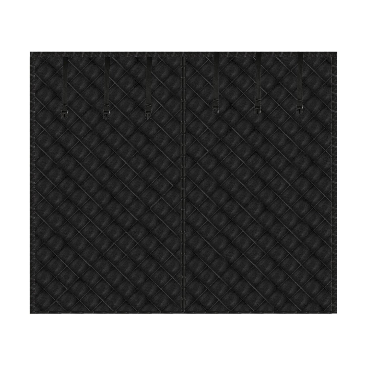 8*7FT Magnetic Thermal Insulated Garage Door Curtain for Winter Singe-Car Garage Screen with Magnetic Closure 6 Roll Up Buckle Straps for One Cars Wea