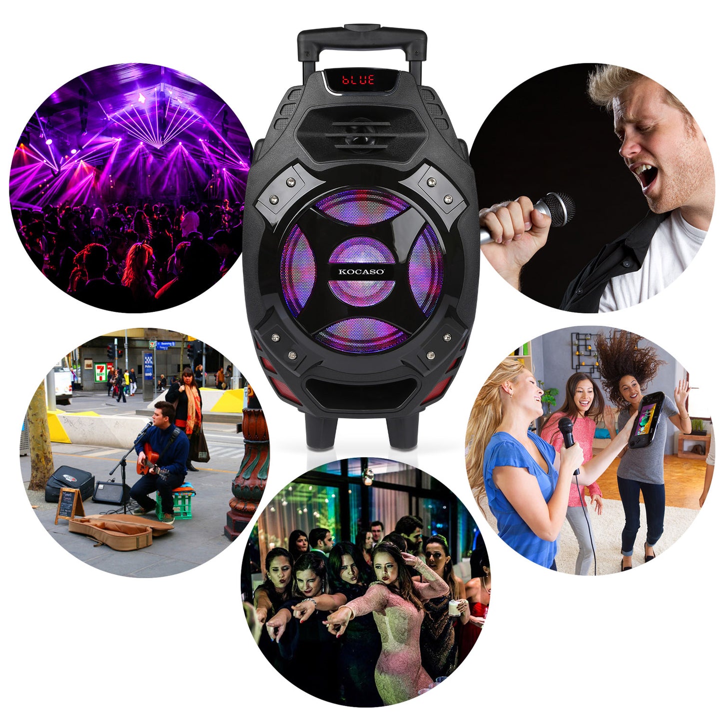 Colorful LED Portable Wireless Party Speaker