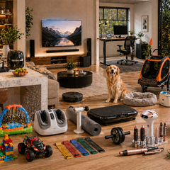 Modern home with gadgets and pets