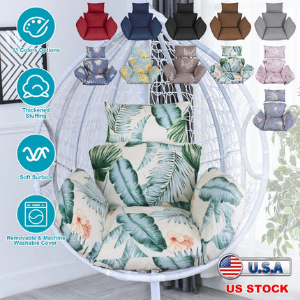 Egg Chair Cushion with Headrest - Thick Padded Swing Seat
