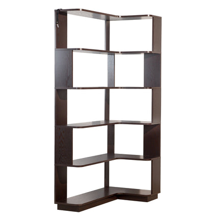 5-Tier L-Shaped Corner Bookshelf with 6 Open Shelves