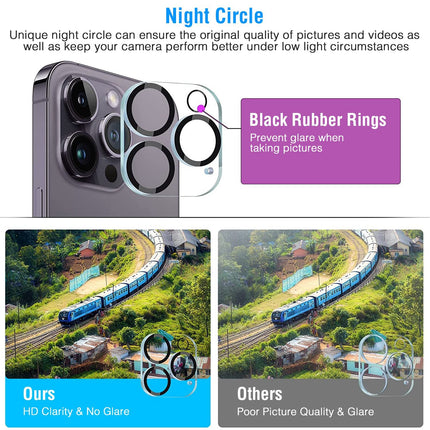 2Packs Ultra HD Camera Lens Protectors 9H Hardness Tempered Glass Camera Lens Protectors Fit for iPhone 14/14Plus/14Pro/14Pro Max/13/13Pro/13Max/12/12
