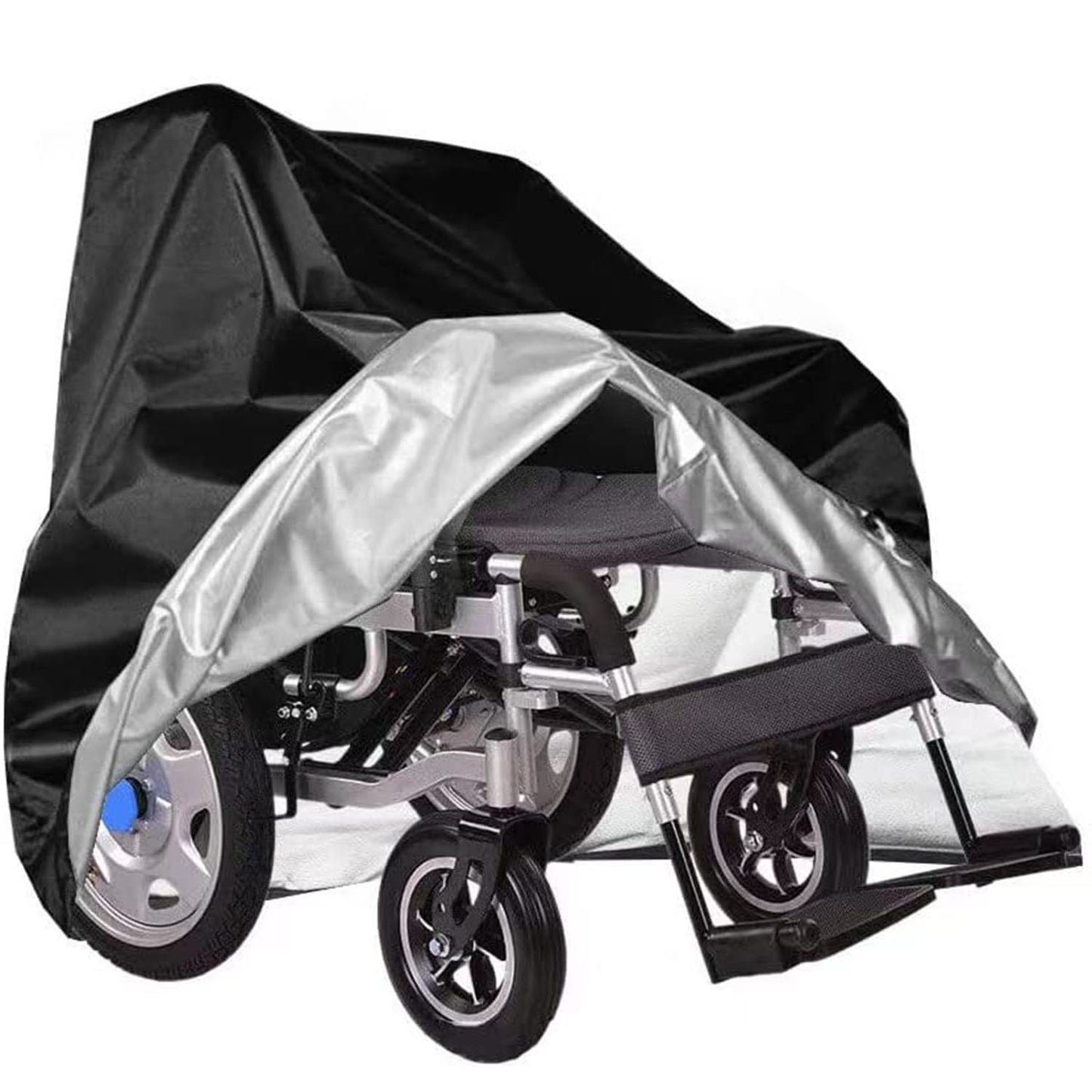 Scooter Protective Cover Waterproof Motorcycle Mobility Wheelchair Shelter Protector with Storage Bag against Sun Water Dust 74.8x28x46.1in