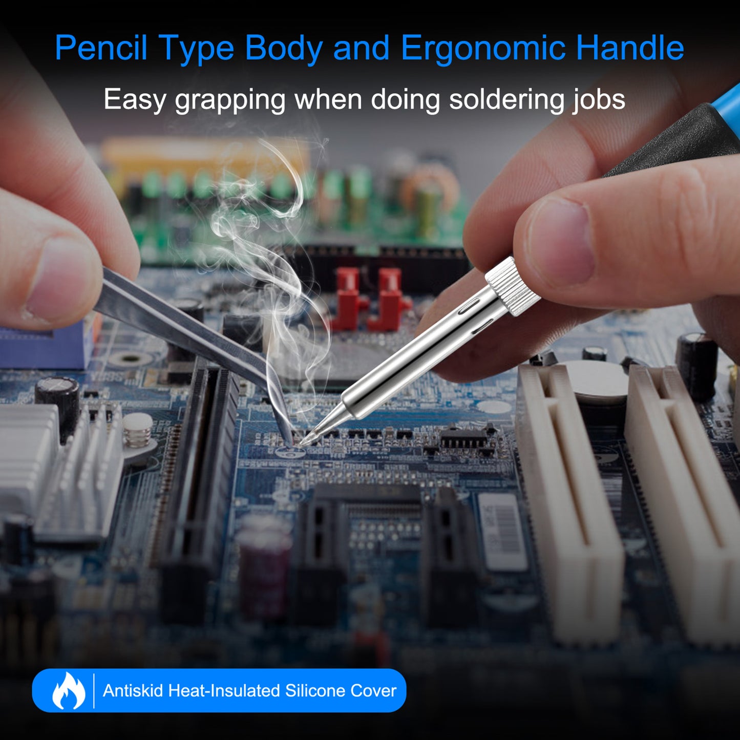 Soldering Iron 110V/60W Adjustable Temperature (392 -842 ) PCB Electric Welding Iron with 5Pcs Different Tips
