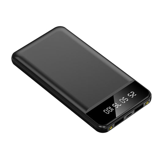 10000mAh Power Bank Portable Ultra Slim Charger External Battery Pack with 2 USB Output Ports Charging Cable LED Flashlight Compatible with IOSPhone 1