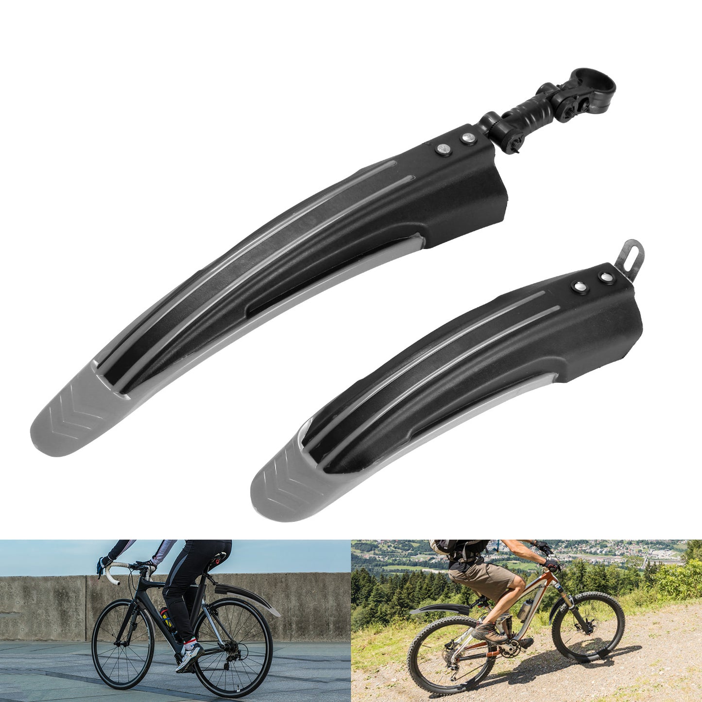 Bicycle Fender Set Adjustable Front Rear Mud Guard Mountain Bike Mudguards Splashboard Fit for 24\'\'-26\'\' Bikes
