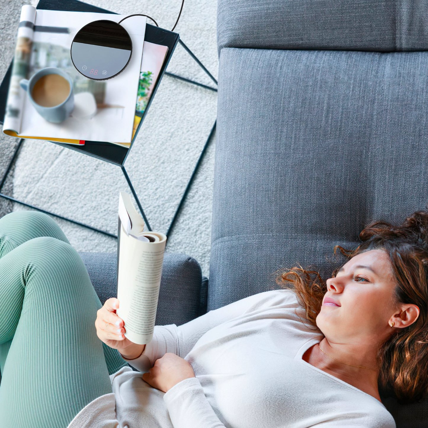 Desktop Electric Cup Warmer 8Hours Auto Off Overheating Protection Smart Timer Setting 2 Temperature Levels 104¡F to 140¡F Ceramic Heating Panel For O