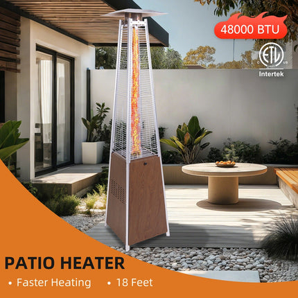 48,000 BTU Pyramid Patio Heater with Quartz Glass Tube