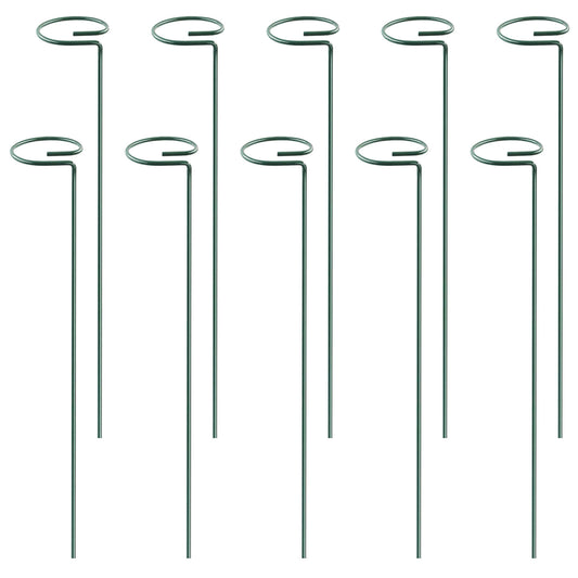 10 Packs 16in Plant Support Stakes Garden Flower Single Stem Support Stake Iron Plant Cage Support Ring For Tomatoes Orchid Lily Peony Rose Flower Ama