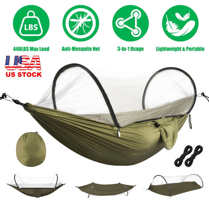 Camping Hammock with Mosquito Net 3-in-1 Portable 440lbs