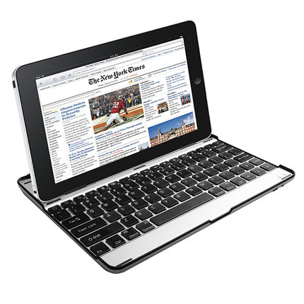 Wireless Keyboard with Aluminum Alloy Cover, Silver and Black Design