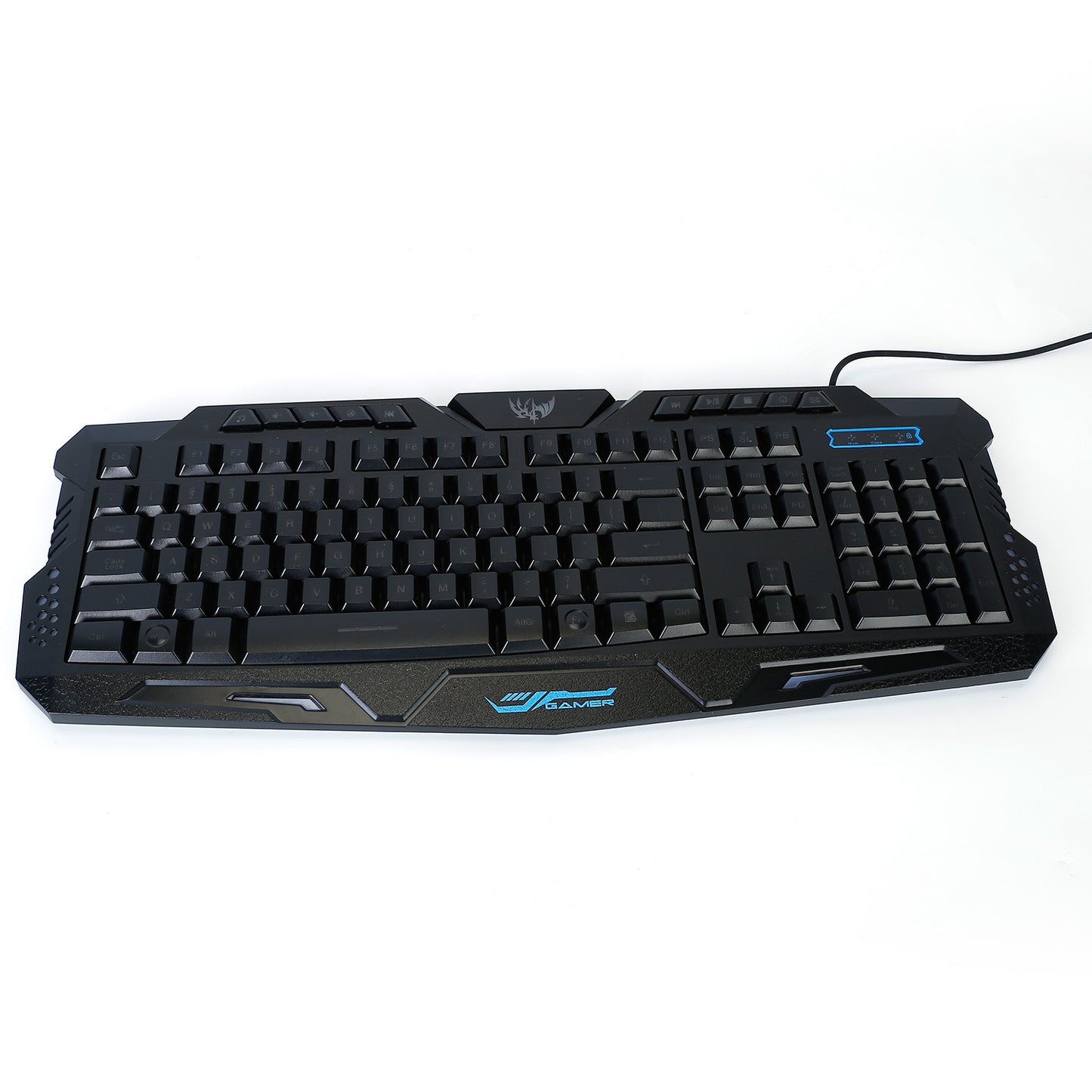 114-Key Wired Gaming Keyboard Mouse Set 3-Color Backlit Gaming Keyboard w/ RGB Colorful 1000 DPI Gaming Mouse
