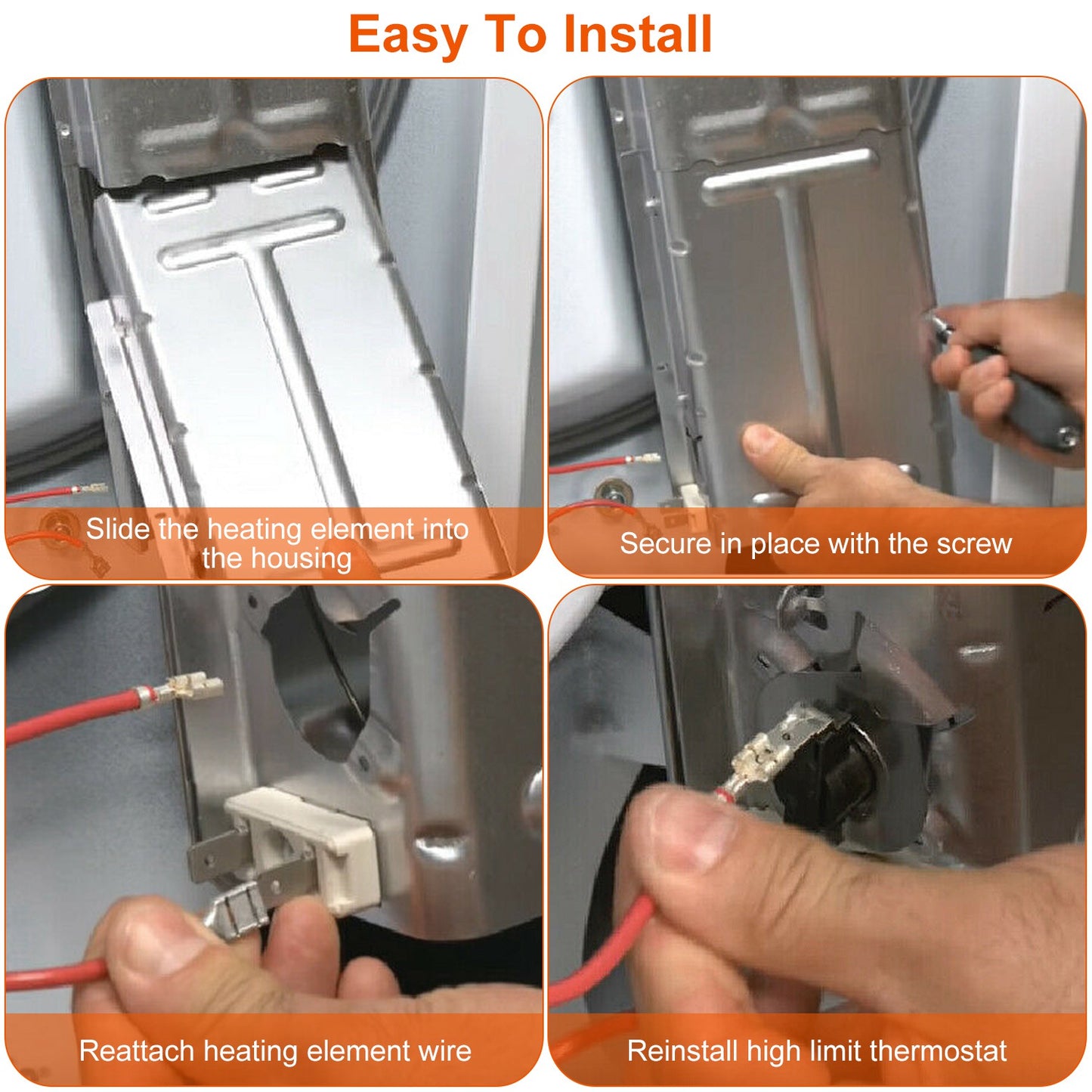 279838 Dryer Heating Element Assembly Replacement Part Thermal Fuse Replacement Fit For Whirlpool Kenmore Clothes Dryers Replace 3398064/3403585/85655