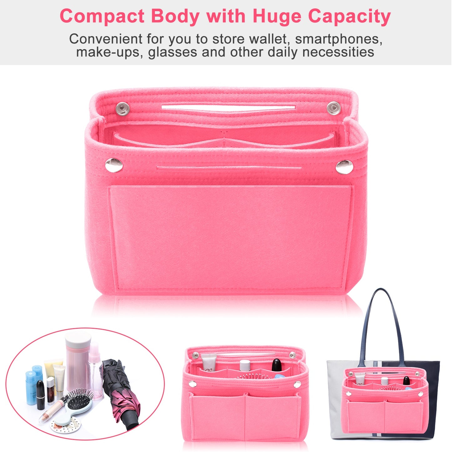 Felt Handbag Insert Organizer Purse Tote Shaper Bag in Bag Cosmetic Bag Handbag Purse Organizer
